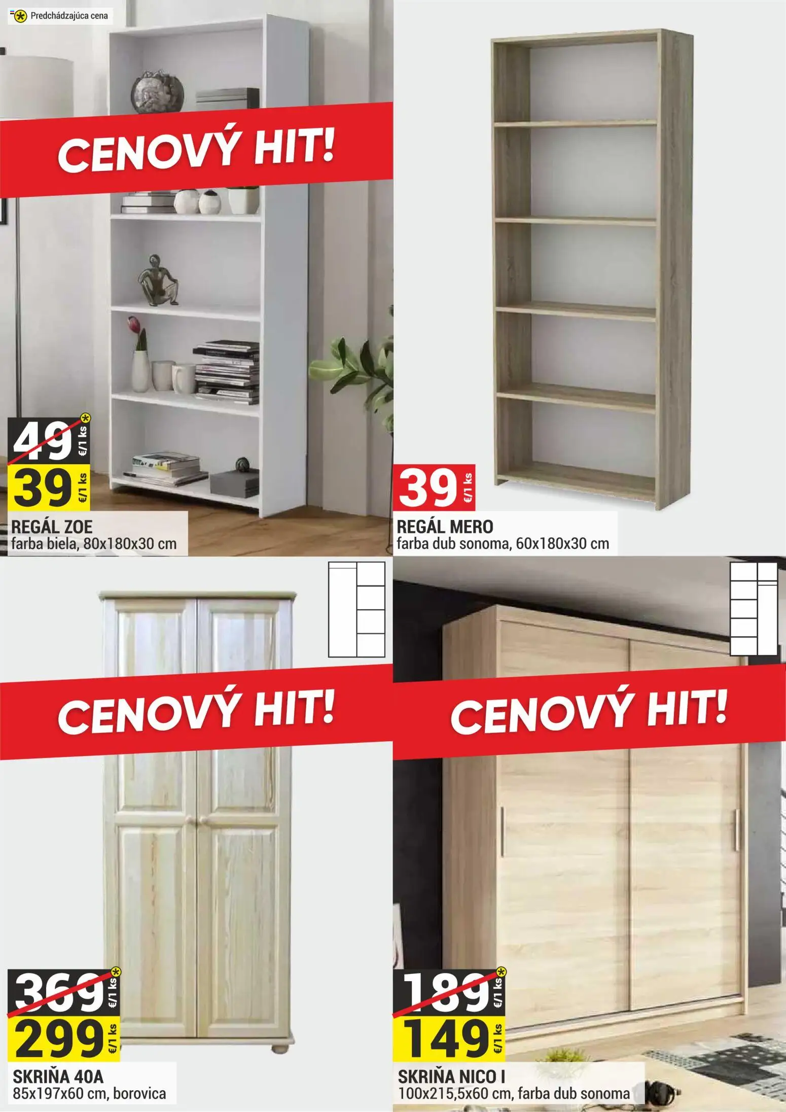 Nové Merkury Market akcie – leták je platný od 01.08.2026 | Strana: 30 | Produkty: Regál, Skriňa