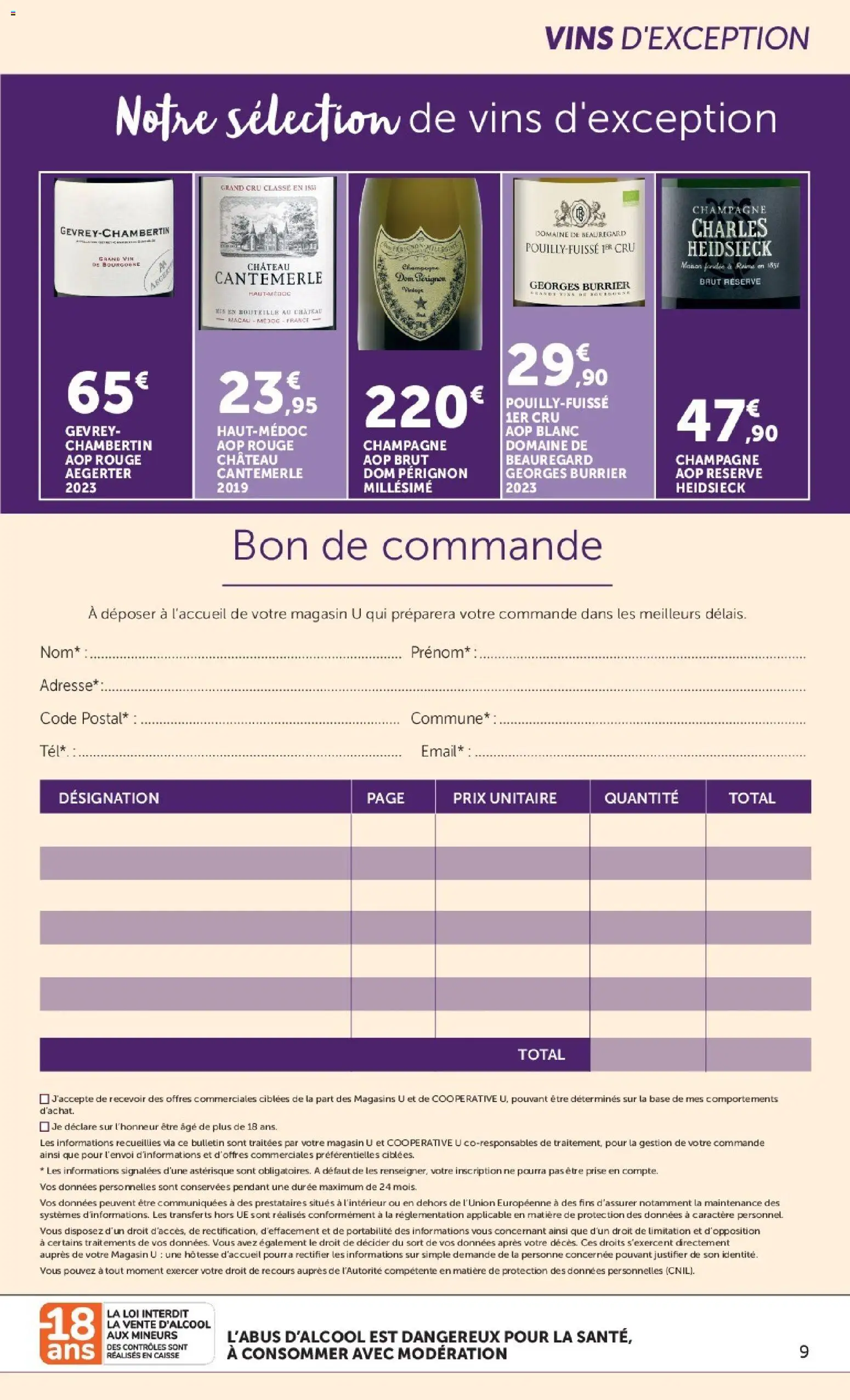 {H1} | Page: 9 | Produits: Base, Champagne, Bourgogne, Prise