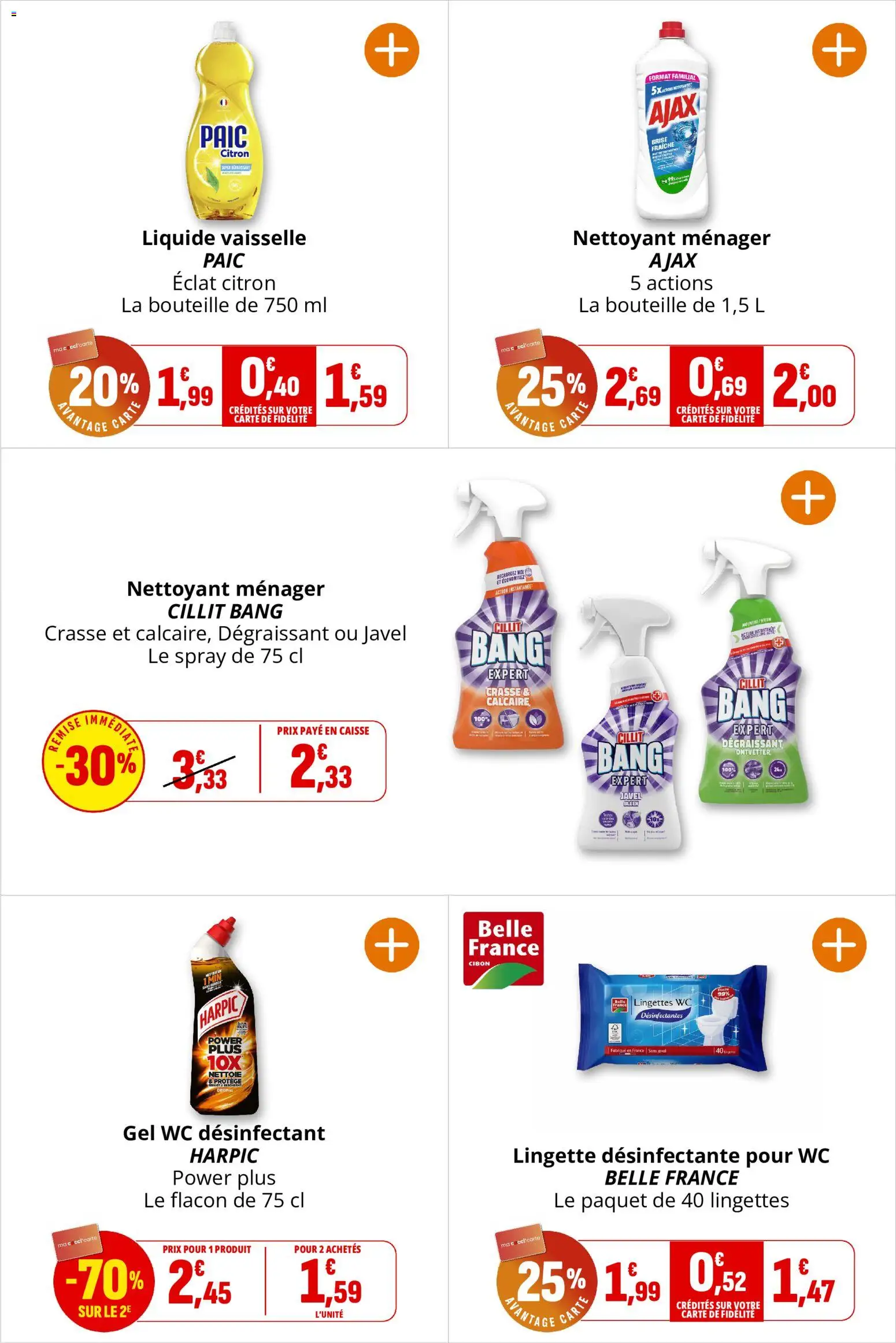 {H1} | Page: 42 | Produits: Cillit Bang, Citron, Dégraissant, Bouteille