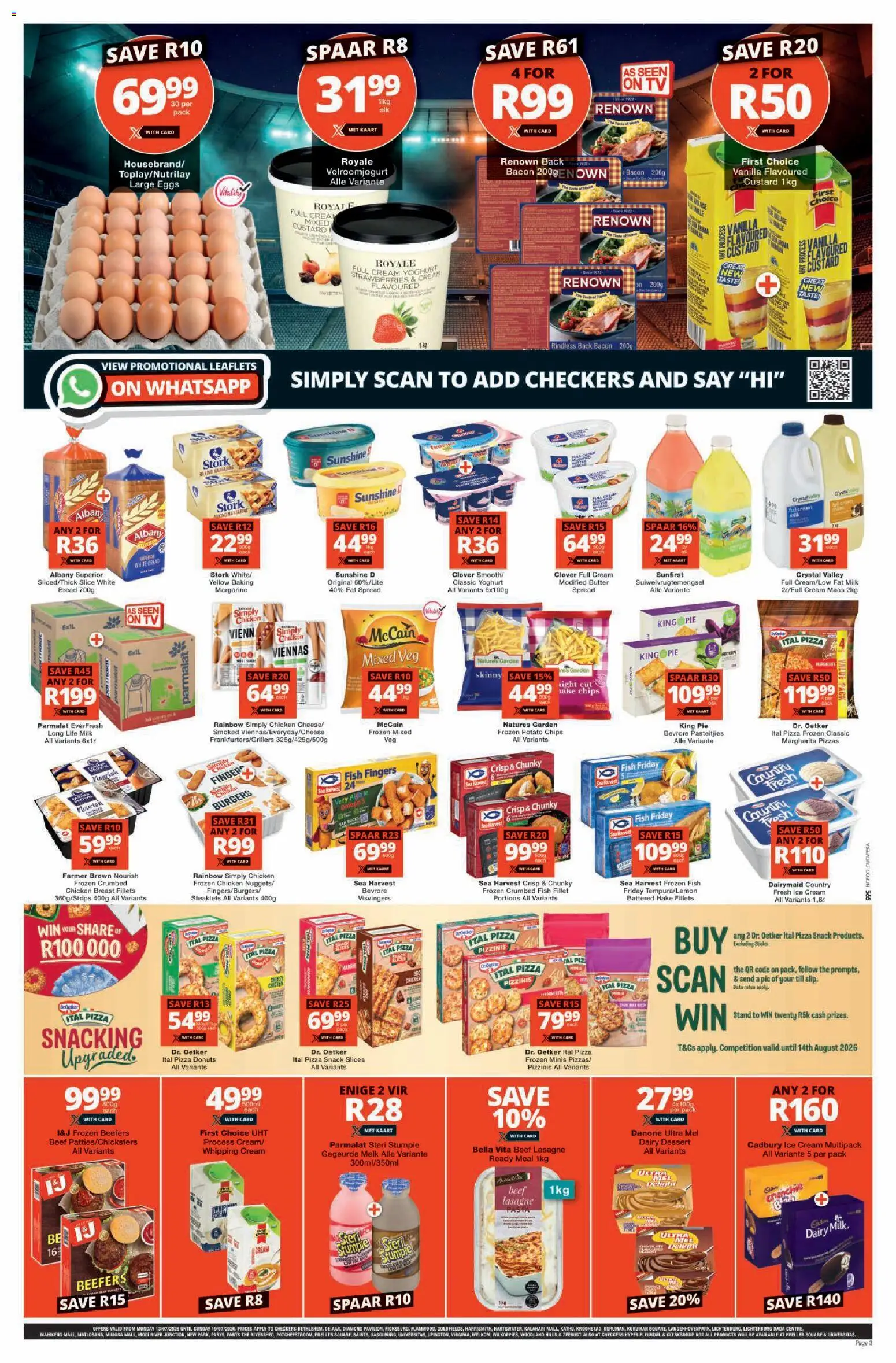 New Checkers catalogue – valid from 13/07/2026 | Page: 3 | Products: TV, Milk, Bread, Margarine