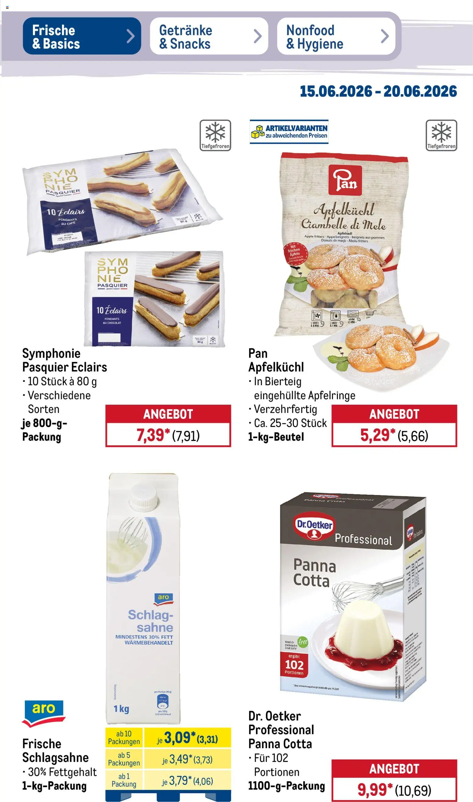 Metro Non Food & Hygiene – gültig ab 15.06.2026 | Seite: 55 | Produkte: Schlagsahne, Pommes, Donuts, Sahne