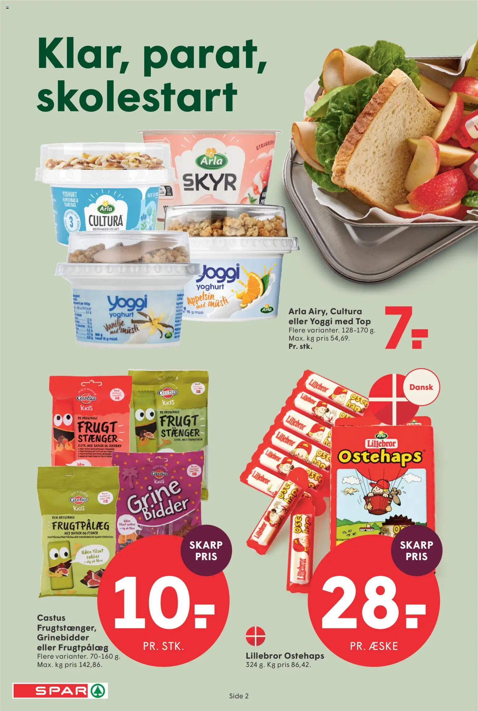 Spar tilbudsavis – gyldig fra 07/08/2026 | Side: 2 | Produkter: Skyr, Müsli, Figner, Ostehaps