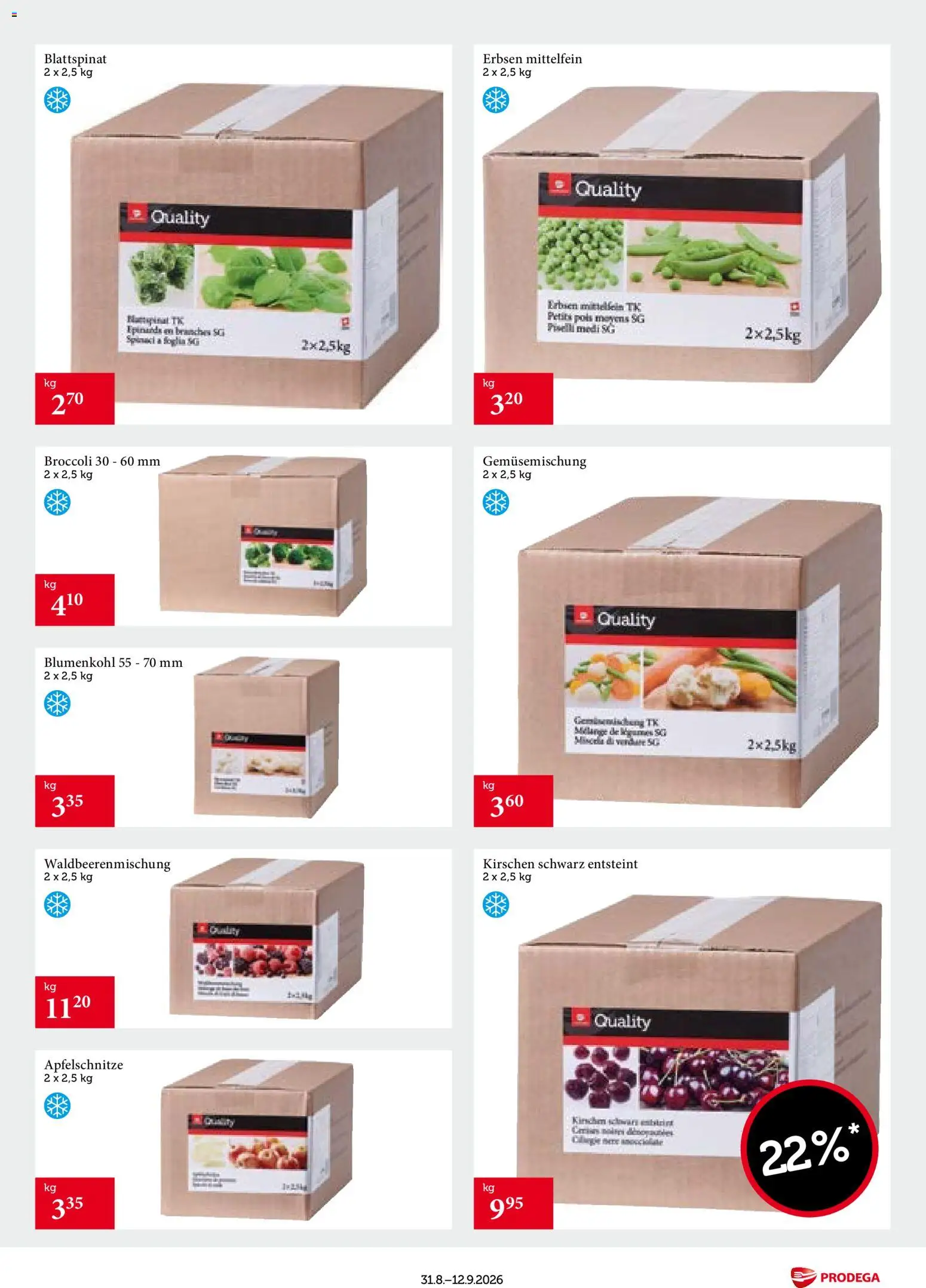 Prodega aktionen Transgourmet Quality – gültig ab 31.08.2026 | Seite: 3 | Produkte: Kirschen, Blumenkohl, Erbsen, Gemüsemischung