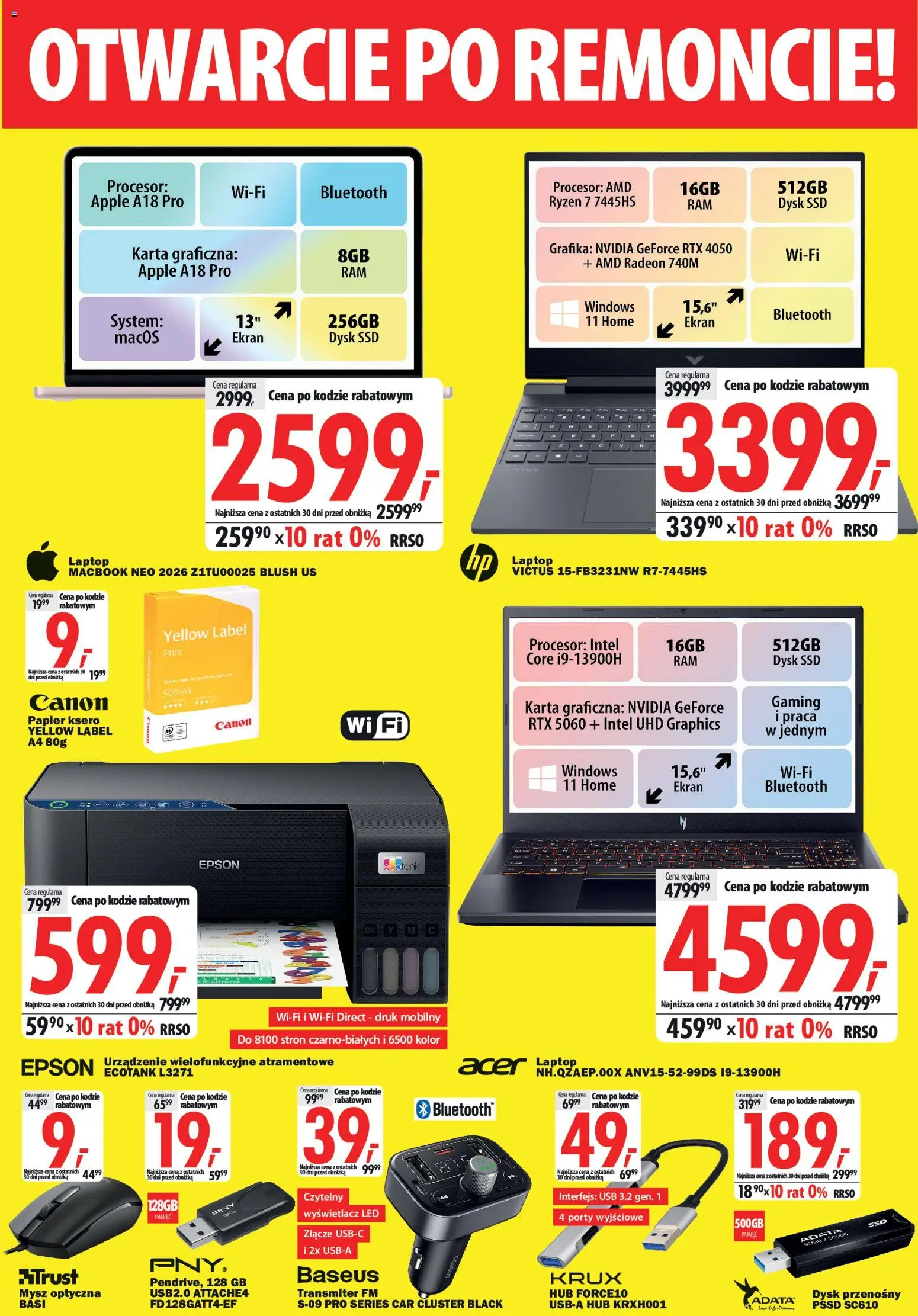Mediaexpert promocje - Otwarcie po remoncie Warszawa od 11.06.2026 | Strona: 5 | Produkty: Laptop, Mysz, Złącze, USB