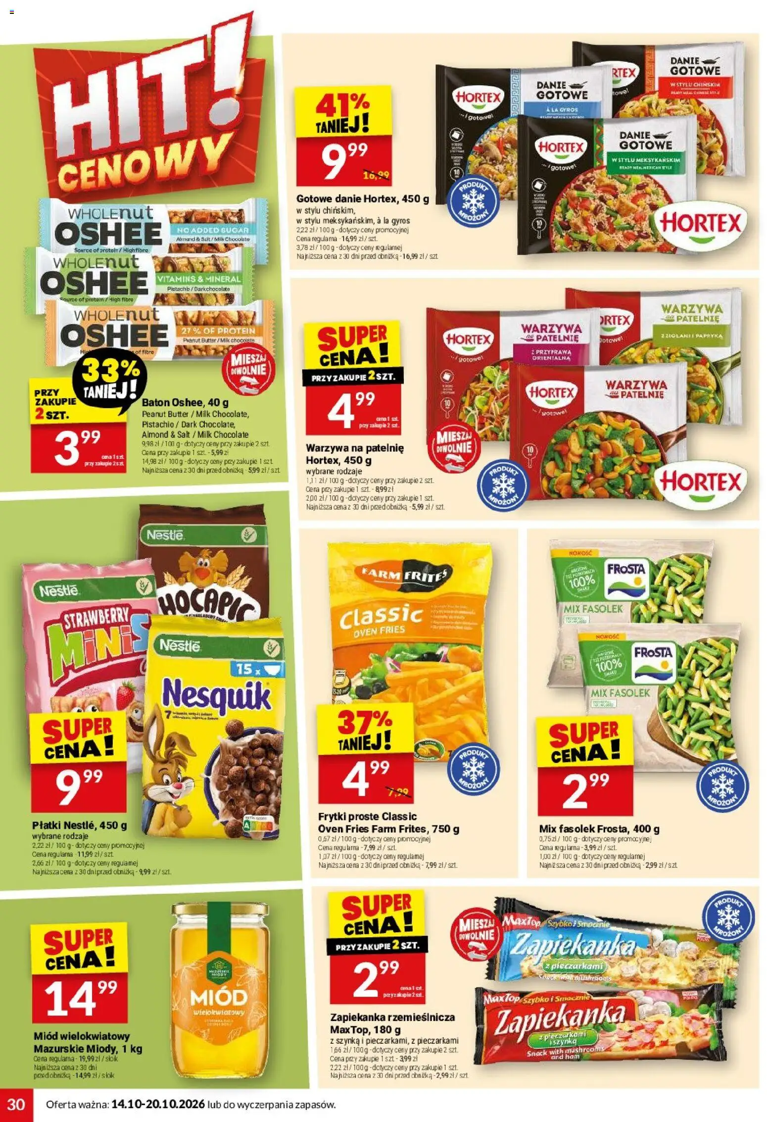Twój Market gazetka od 14.10.2026 | Strona: 30 | Produkty: Gyros, Oshee, Miód wielokwiatowy, Płatki