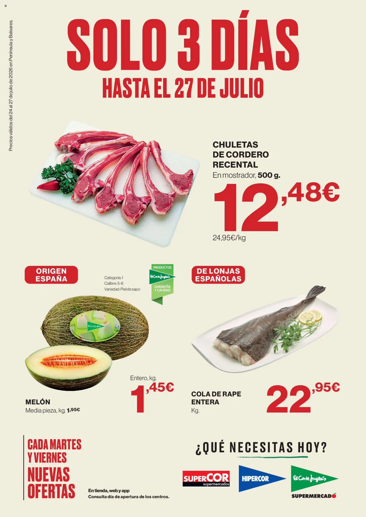 Supercor Península y Baleares │ válido desde el 24/07/2026 | Página: 1 | Productos: Φορτιστής, Chuletas de cordero, Φίλτρο καφέ