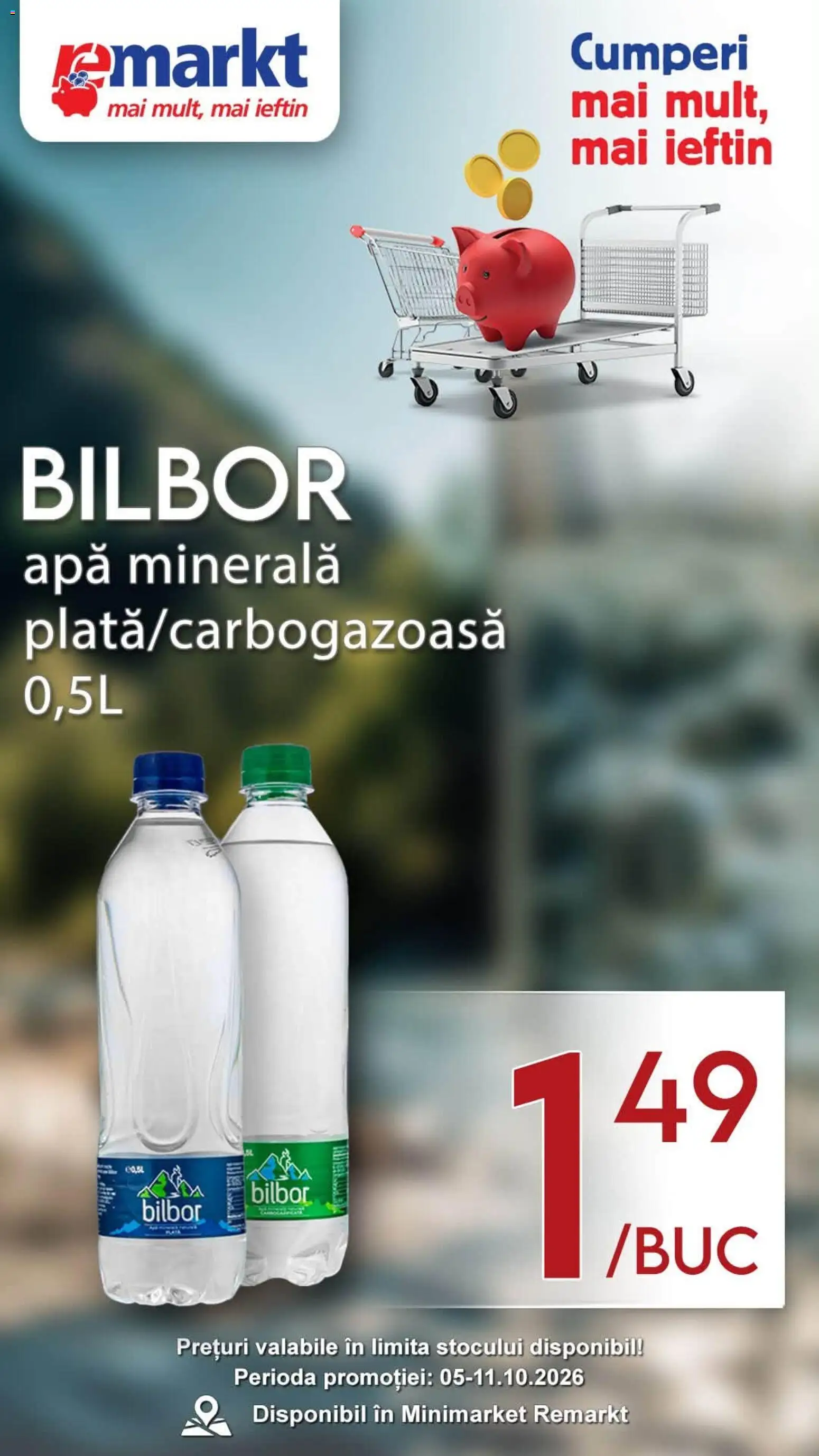 Noul catalog Remarkt – valabil de la 10.10.2026 | Pagină: 1 | Produse: Apa minerala, Apă