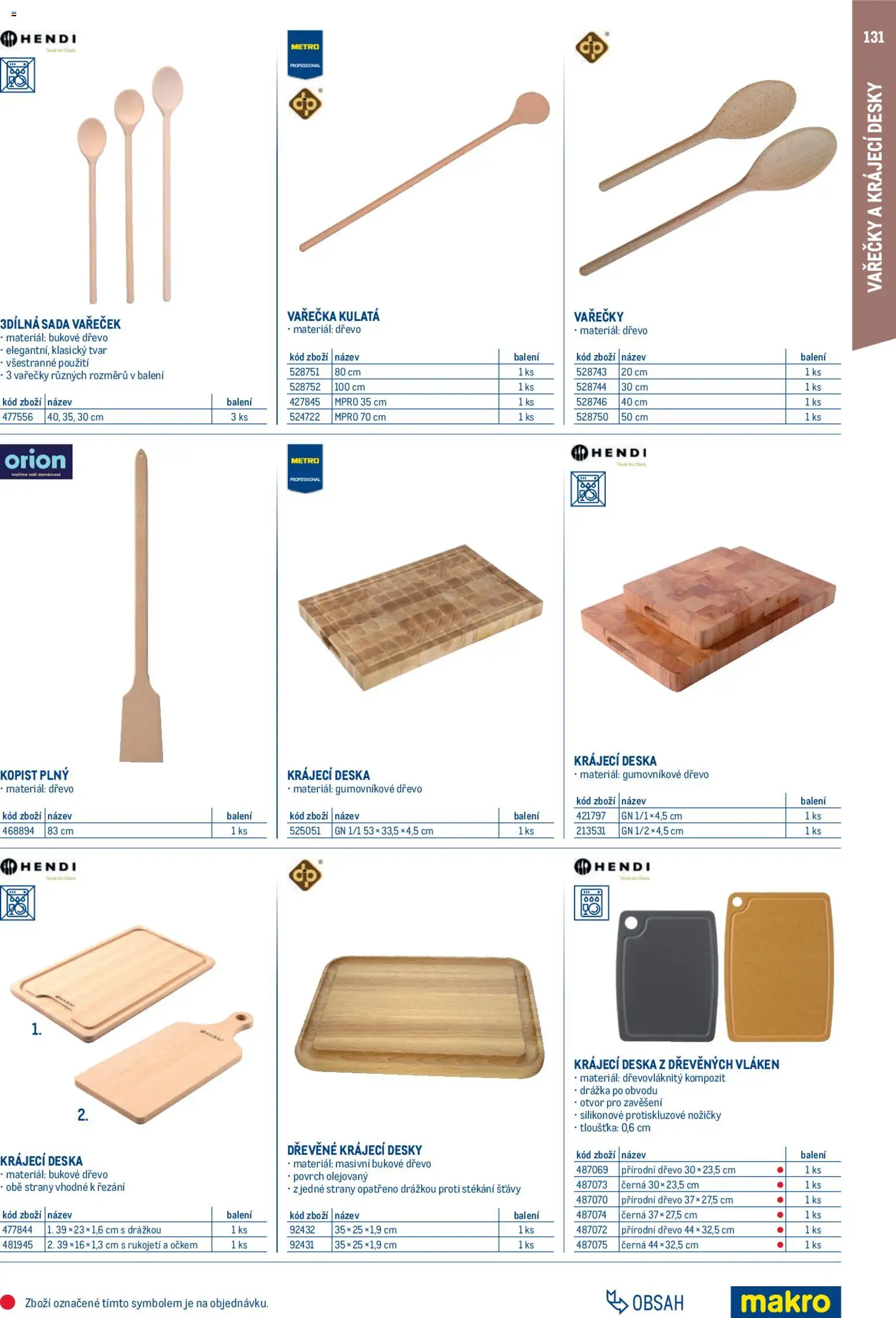 Makro leták - Gastro vybavení a zařízení od 01.02.2026 | Strana: 131 | Produkty: Vařečka, Desky
