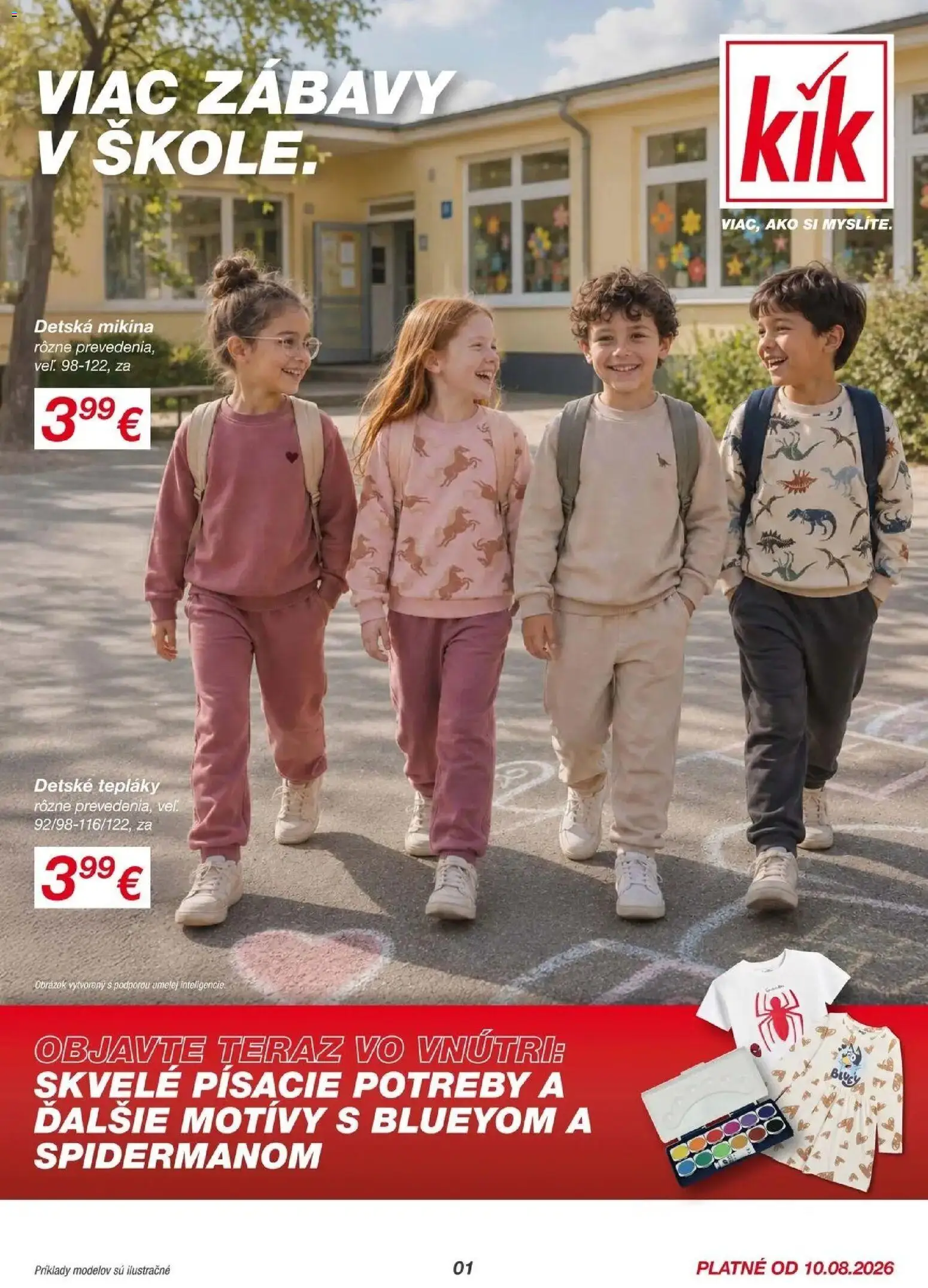 Kik - KiK leták platný do 16.08.2026 od 07.08.2026 → Aktuálny textil výpredaj online | Strana: 1 | Produkty: Mikina