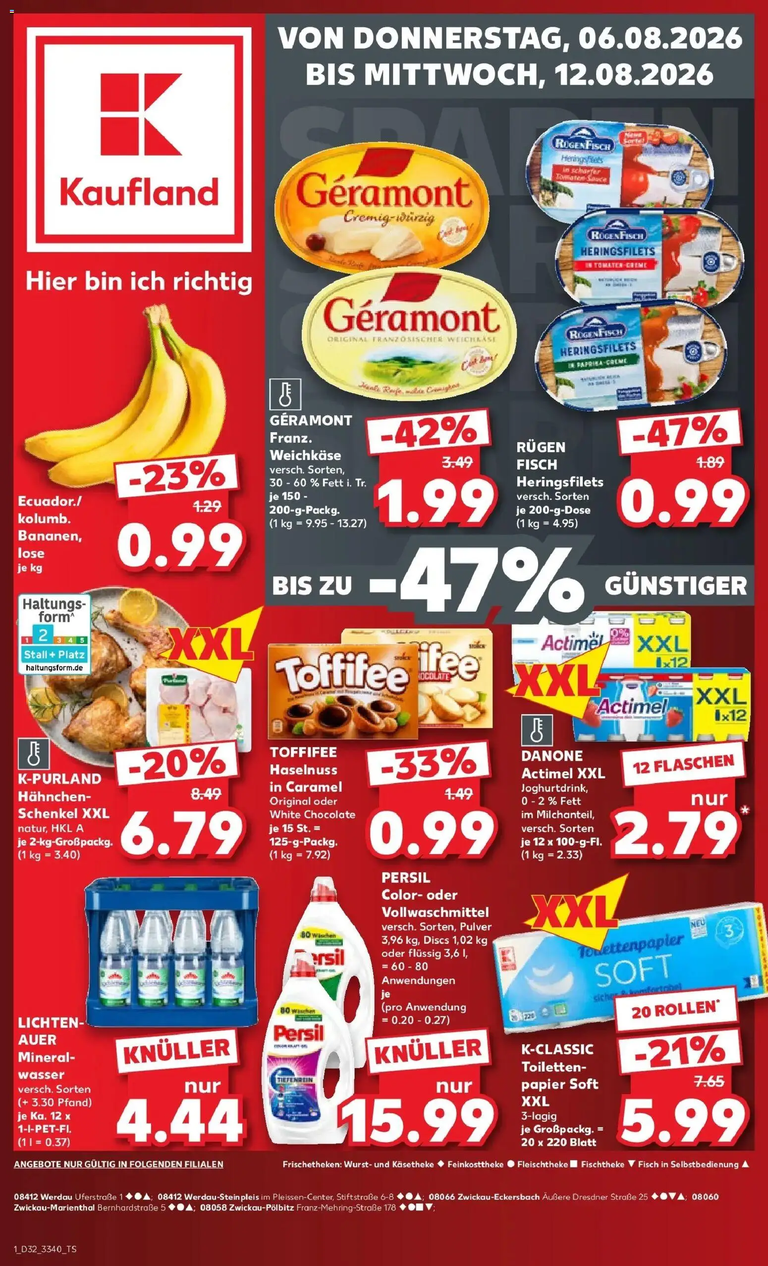 Prospekt Kaufland ab 06.08.2026 » Angebote Online zum Blättern | Seite: 1 | Produkte: Geramont, Hering, Fisch, Wasser