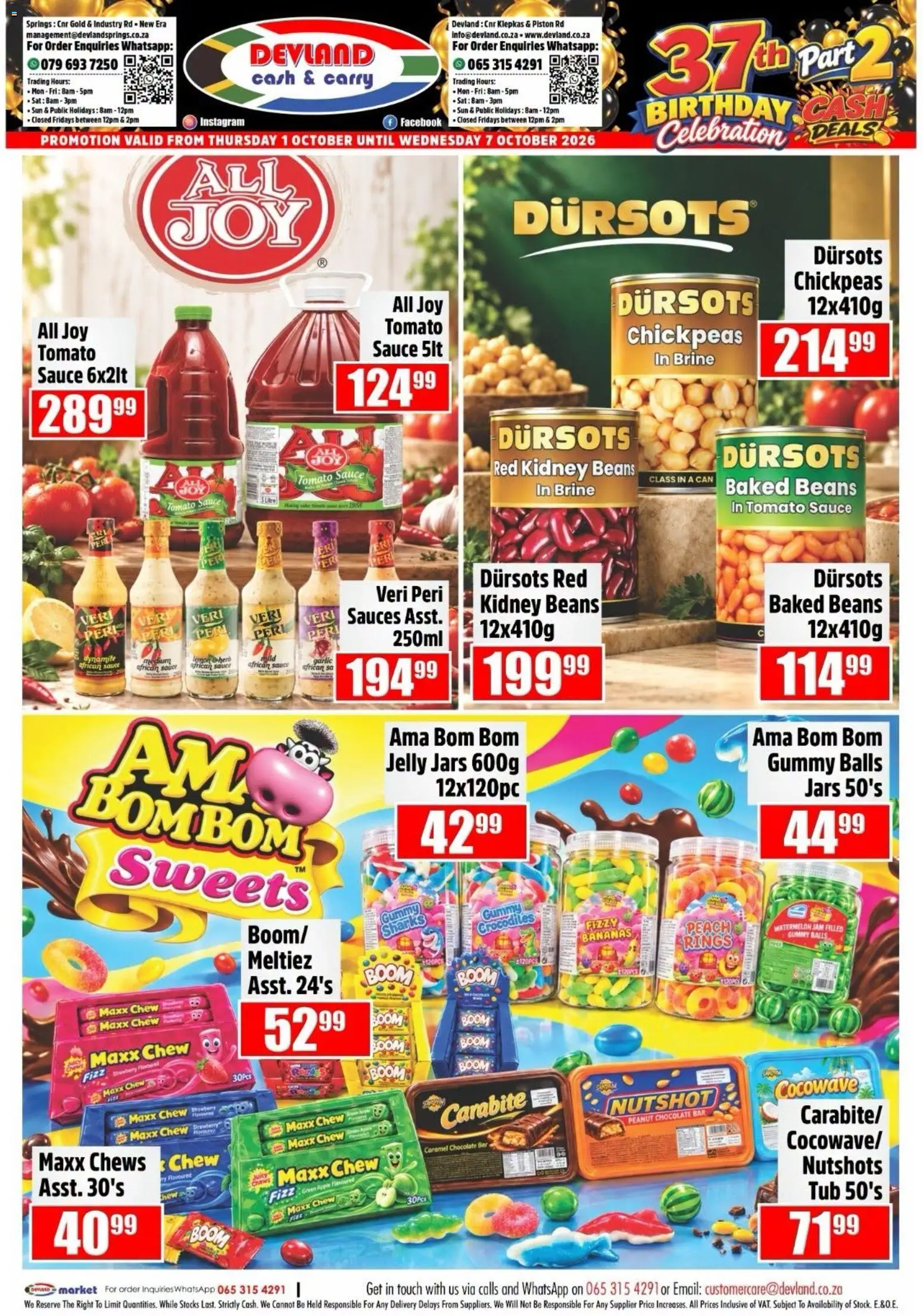 New Devland catalogue – valid from 01/10/2026 | Page: 4 | Products: Baked beans, Sauces, Lemon, Peach
