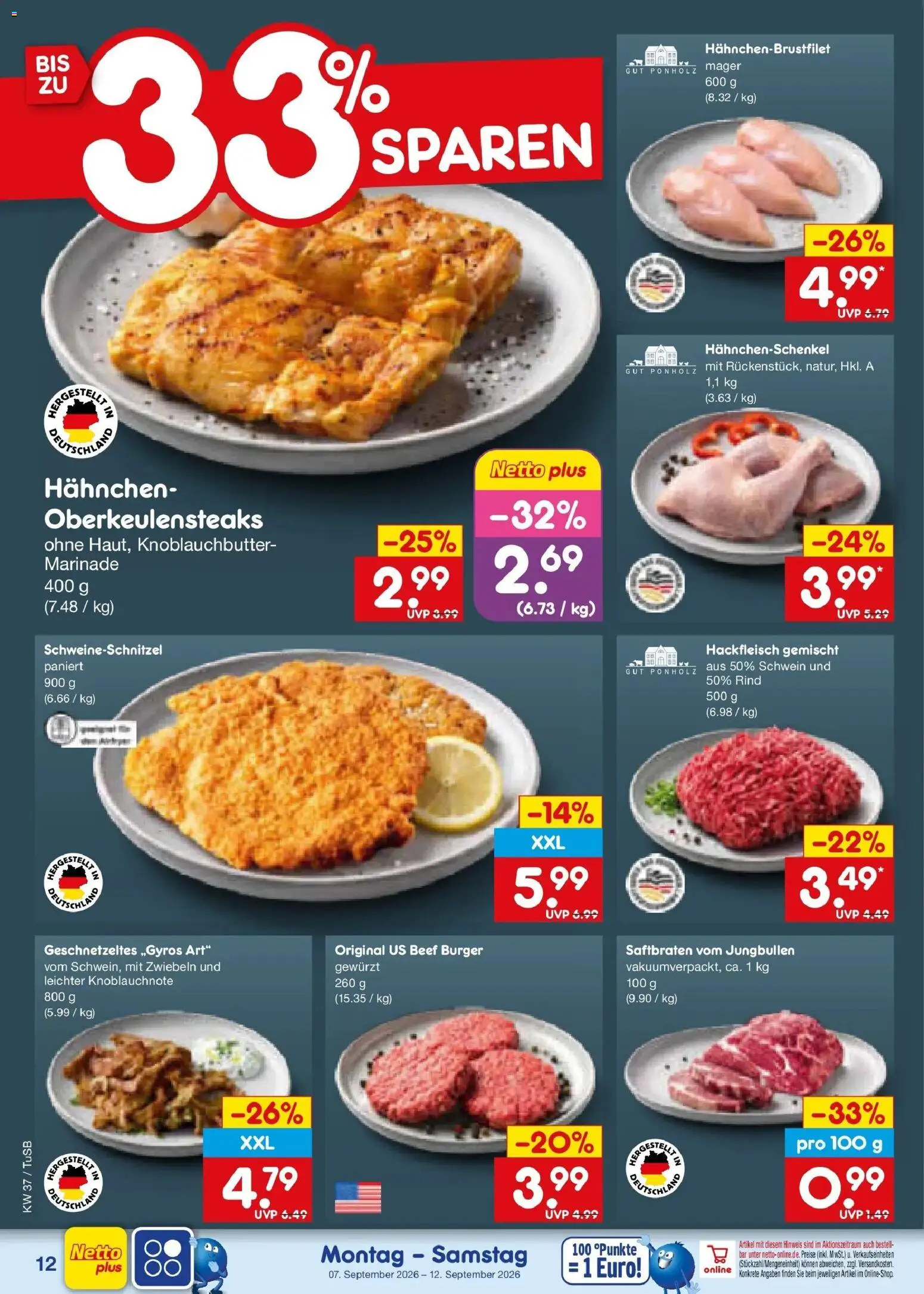 Netto Marken-Discount Prospekt Sindelfingen – gültig ab 07.09.2026 | Seite: 18 | Produkte: Hahnchenschenkel, Burger, Zwiebeln, Hackfleisch