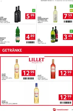 Transgourmet Flugblatt ab 14.09.2026 gültig | Seite: 22 | Produkte: Getränke, Weißwein, Wein