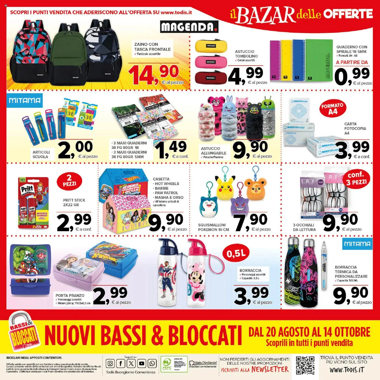 Volantino Todis del 20/08/2026 | Pagina: 24 | Prodotti: Porta, Zaino, Astuccio, Quaderno