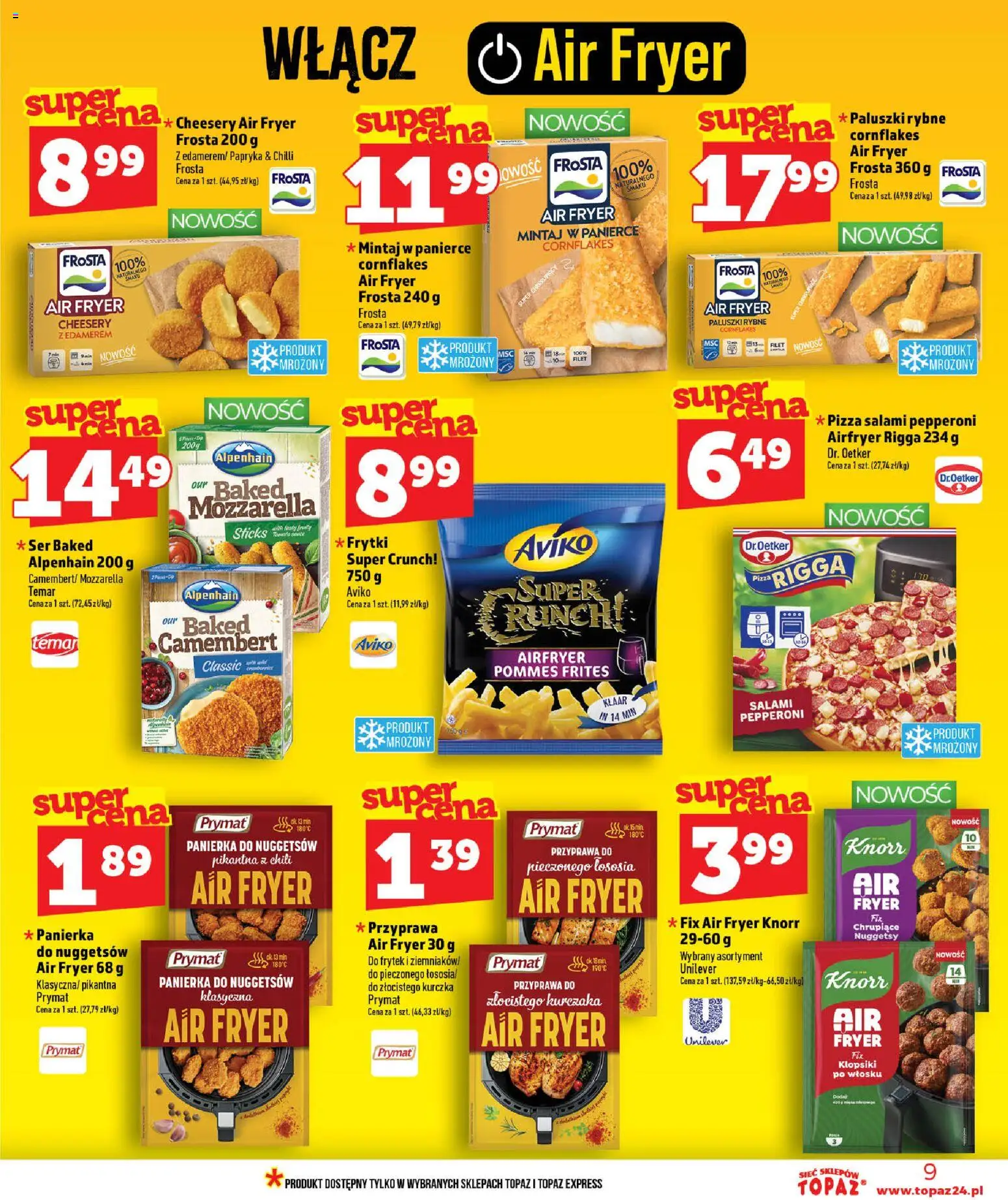 Topaz gazetka - MAZ od 25.06.2026 | Strona: 9 | Produkty: Salami pepperoni, Paluszki, Ser, Frytki