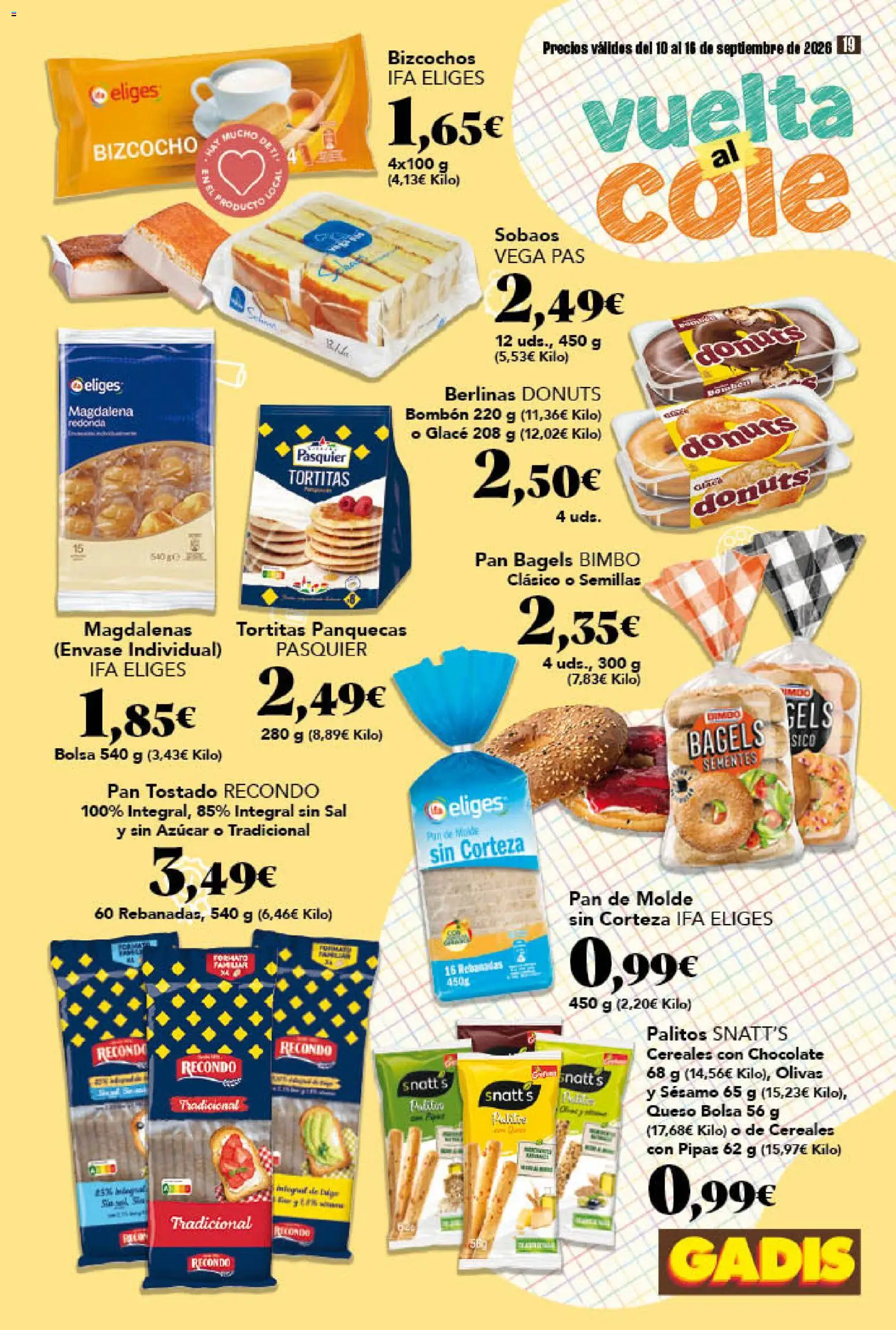 Gadis folleto │ válido desde el 10/09/2026 | Página: 19 | Productos: Queso, Cereales, Bizcocho, Sal