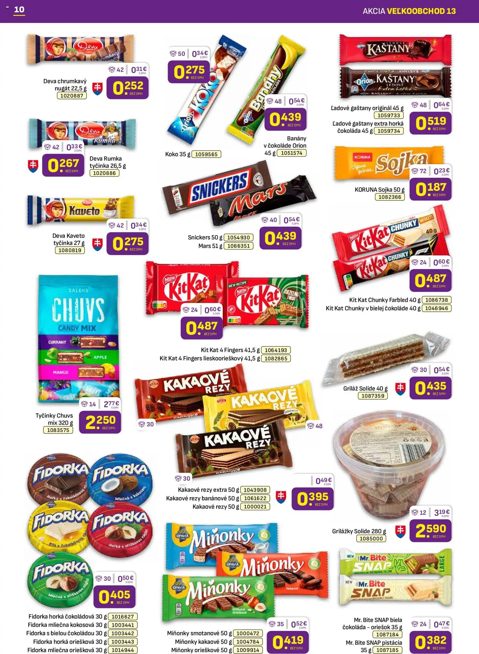Nové Libex akcie – leták je platný od 29.06.2026 | Strana: 10 | Produkty: Gaštany, Banány, Čokoláda, Mango