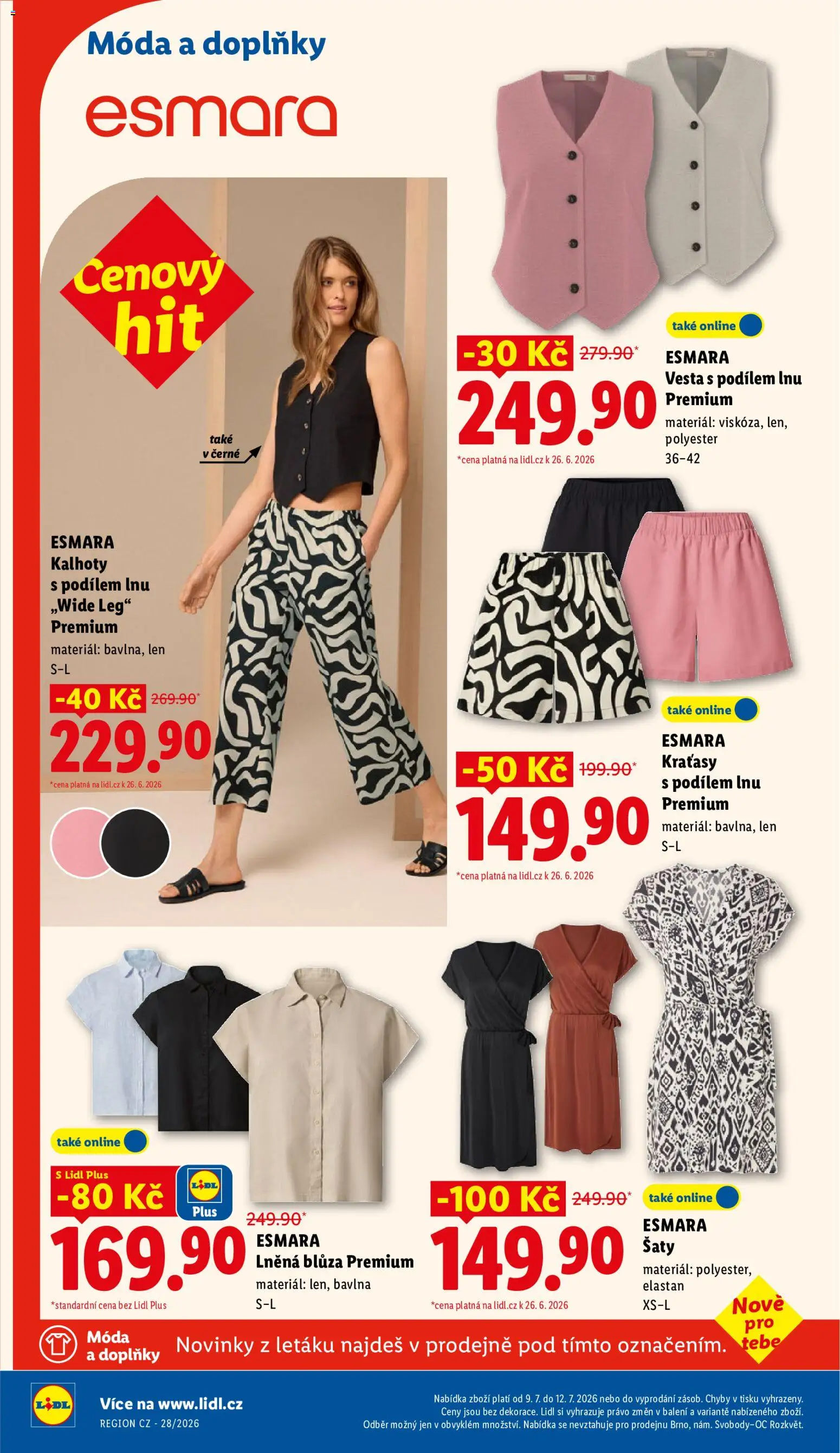 Lidl leták - Spotřební zboží od 06.07.2026 | Strana: 20 | Produkty: Šaty, Vesta, Kalhoty, Kraťasy