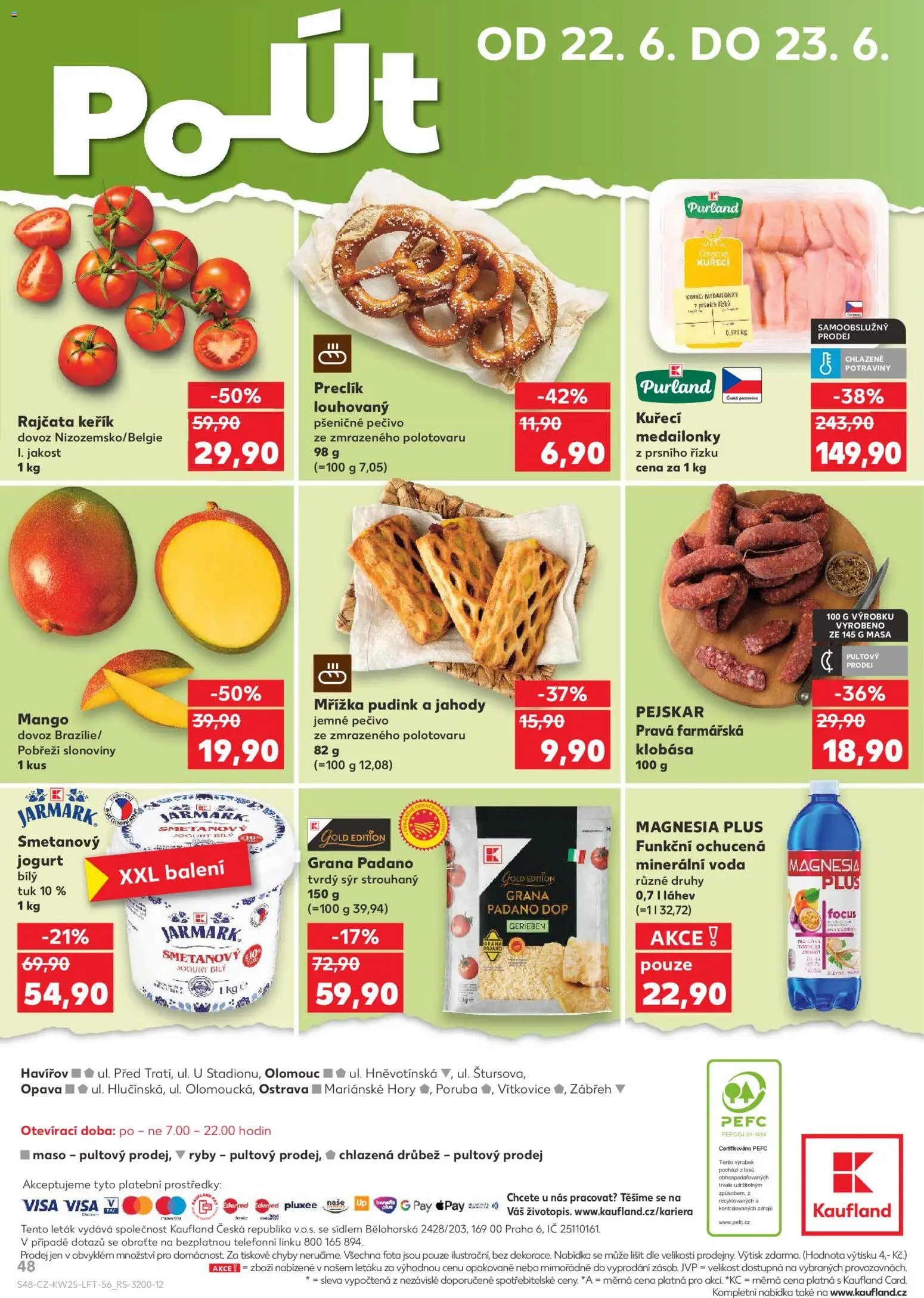 Kaufland leták - Ostrava od 17.06.2026 | Strana: 48 | Produkty: Magnesia, Pečivo, Potraviny, Maso