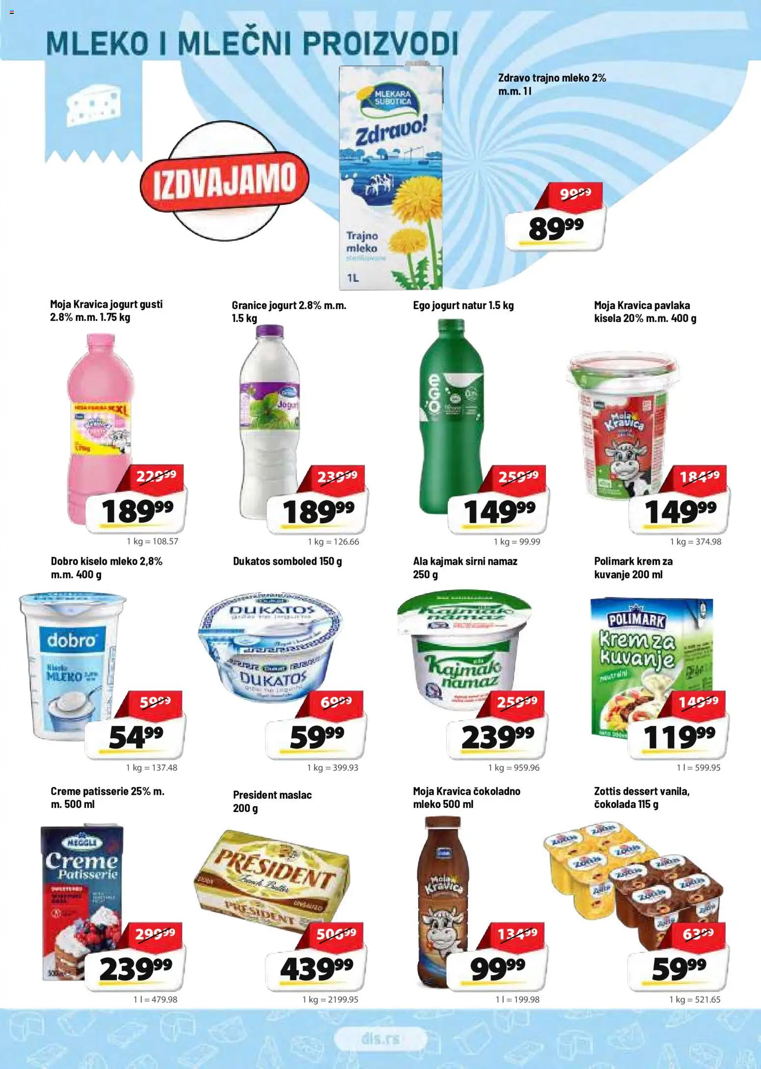 Super DIS katalog - važi od 01.10.2026 | Strana: 4 | Proizvode: Maslac, Namaz, Moja kravica, Krem