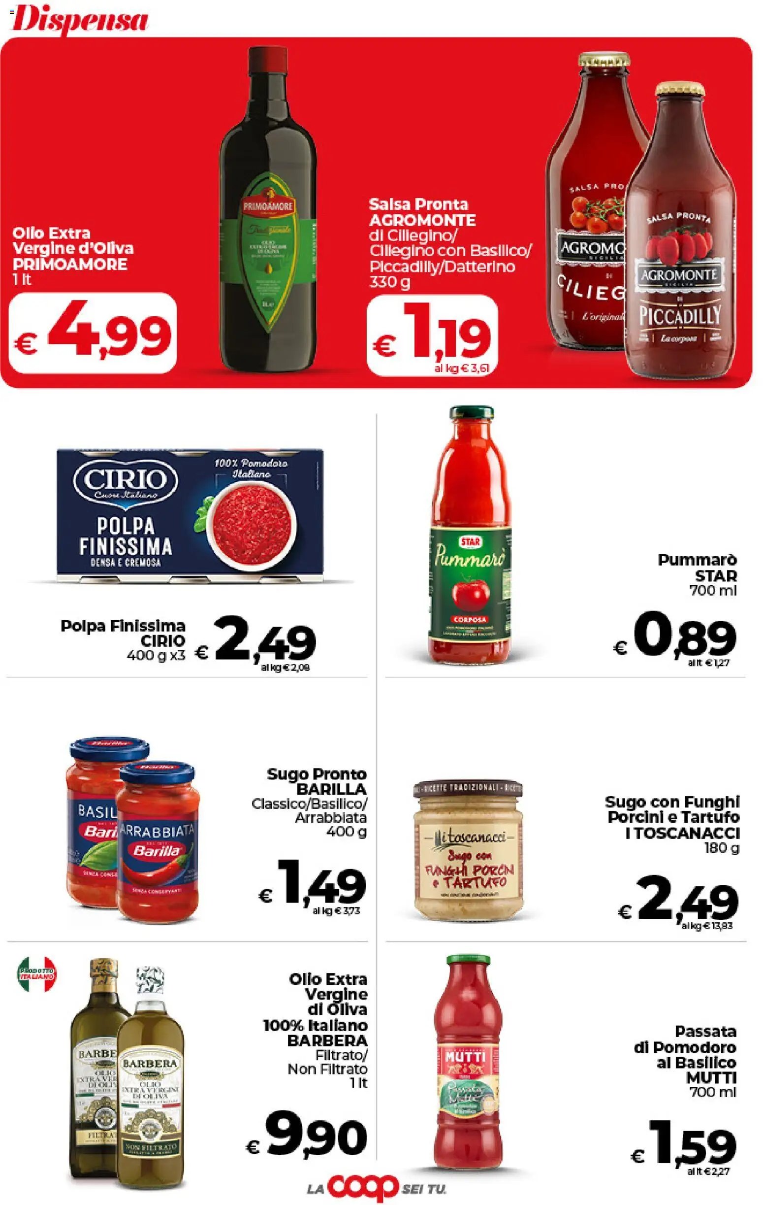 Volantino COOP del 09.06.2026 | Pagina: 26 | Prodotti: Funghi, Basilico, Olio extra vergine, Sugo