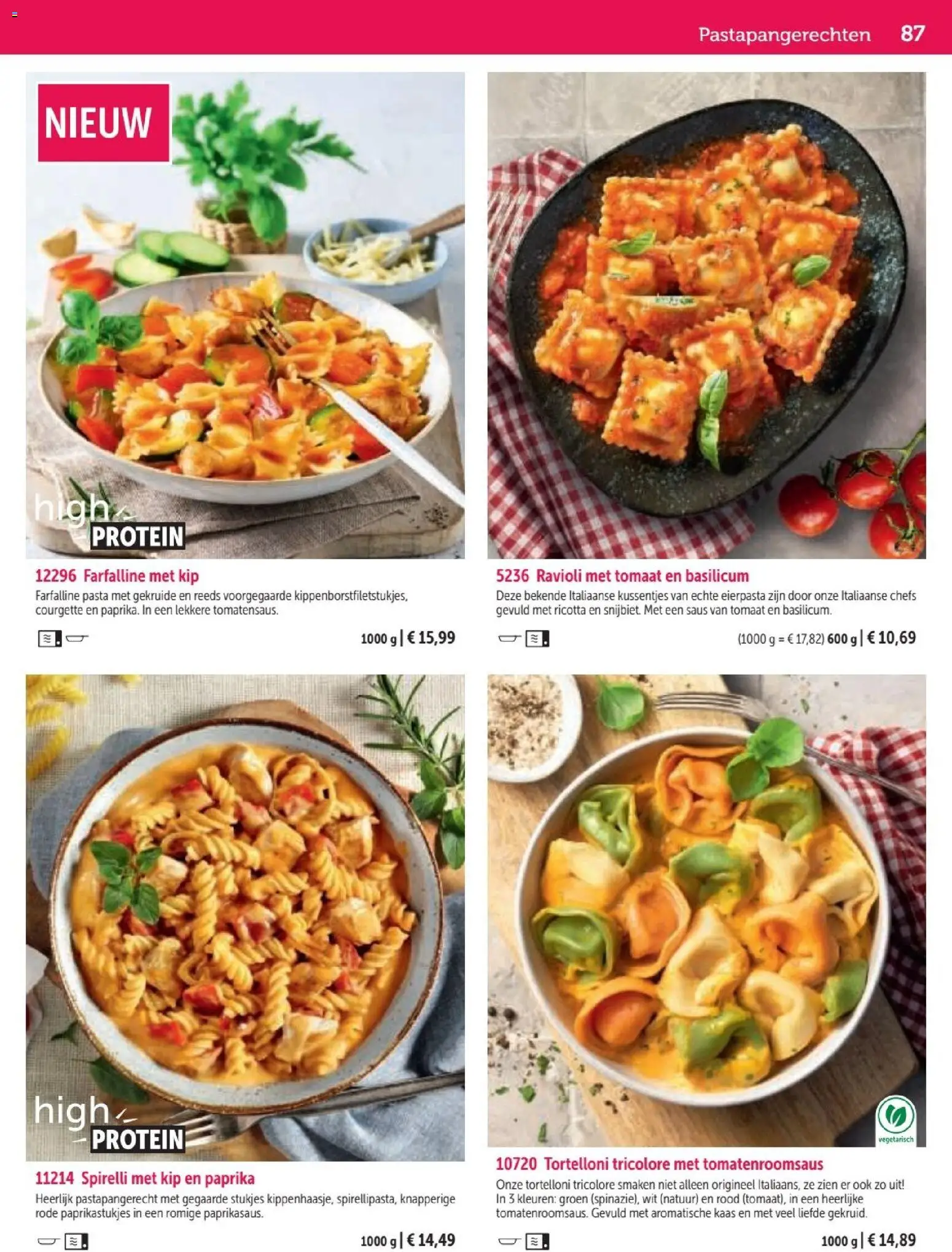 {H1} | Pagina: 87 | Producten: Paprika, Kip, Tomaat, Courgette