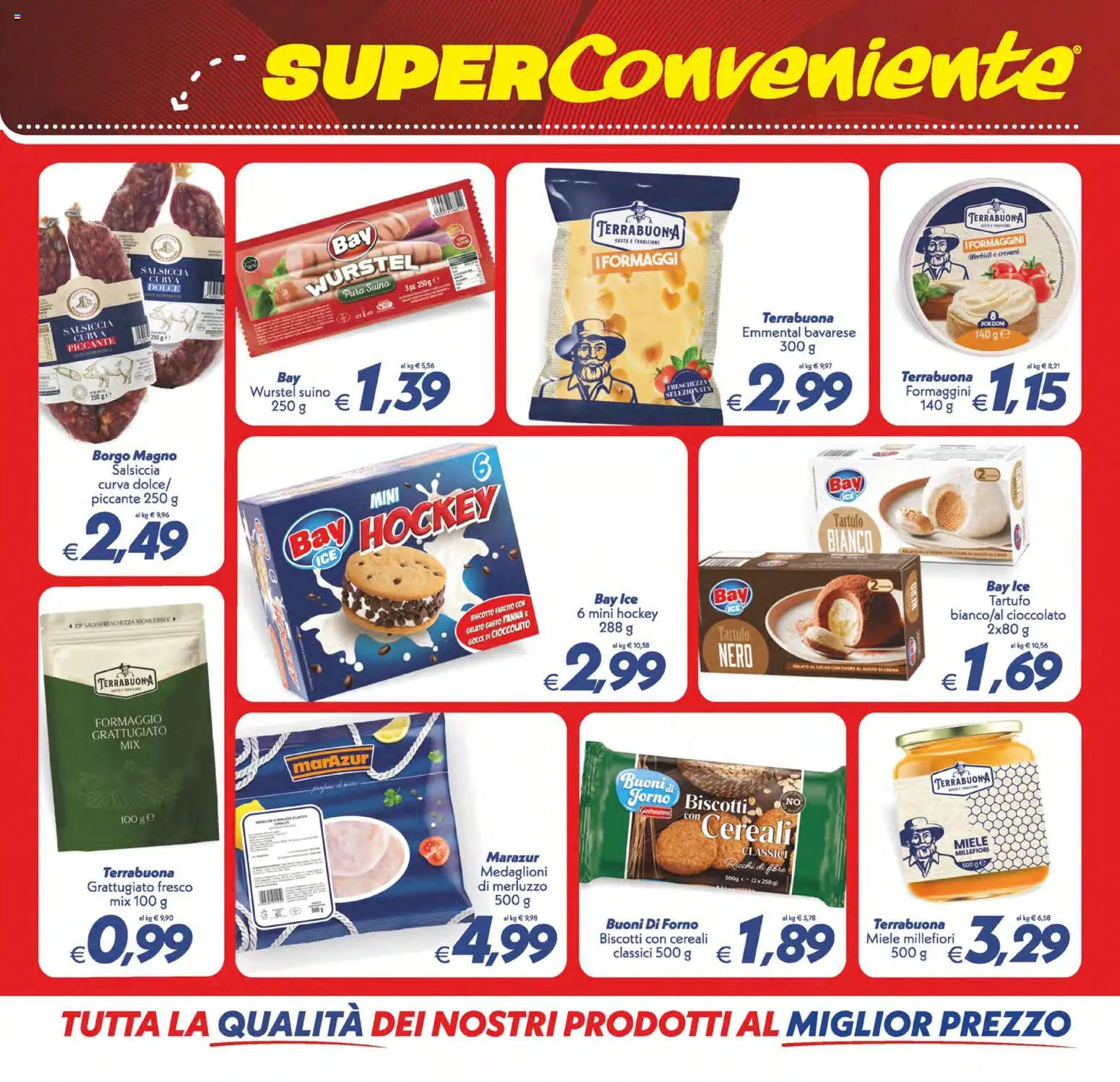 Volantino SuperConveniente del 22/09/2026 | Pagina: 8 | Prodotti: Formaggio grattugiato, Merluzzo, Gelato, Forno