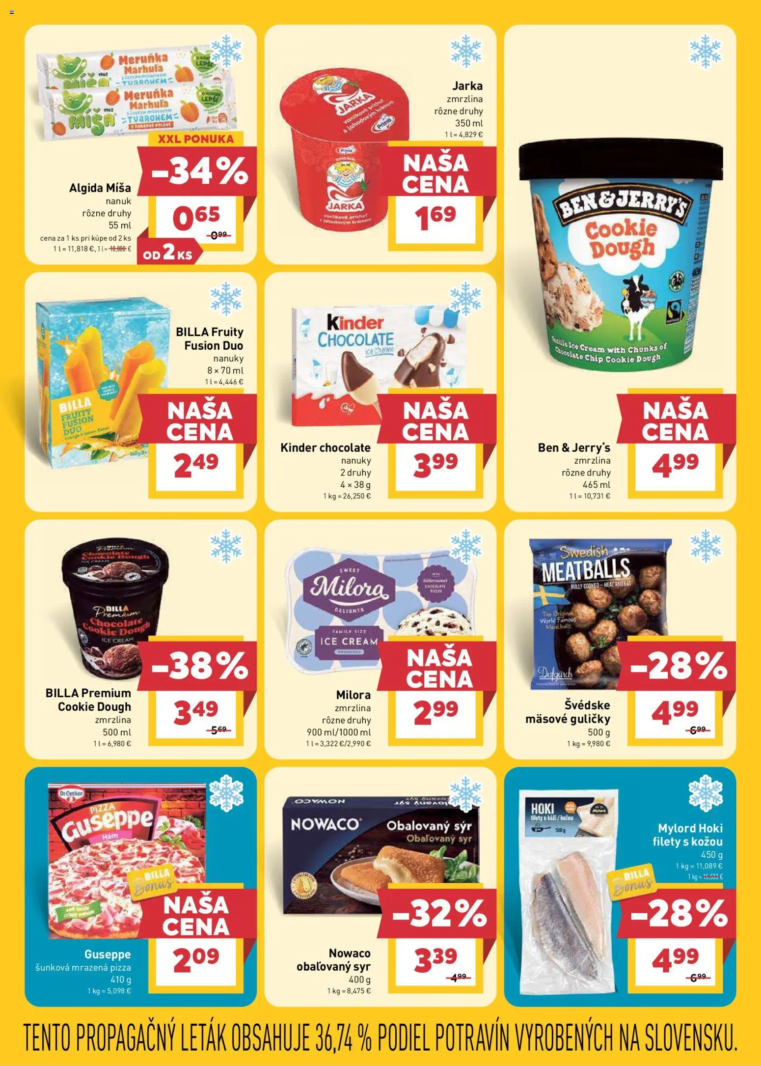 Nové Billa akcie – leták je platný od 19.08.2026 | Strana: 11 | Produkty: Syr, Nanuk, Zmrzlina, Mrazená pizza