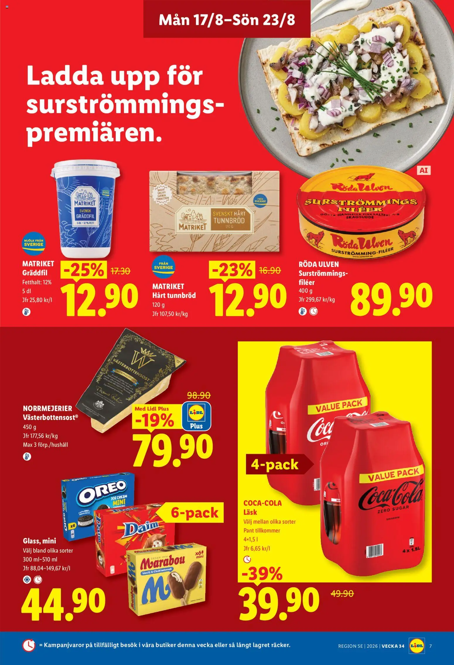 Lidl reklamblad aktuell från 17/08/2026 | Sida: 7 | Produkter: Vanilj, Tunnbröd, Oreo, Gräddfil