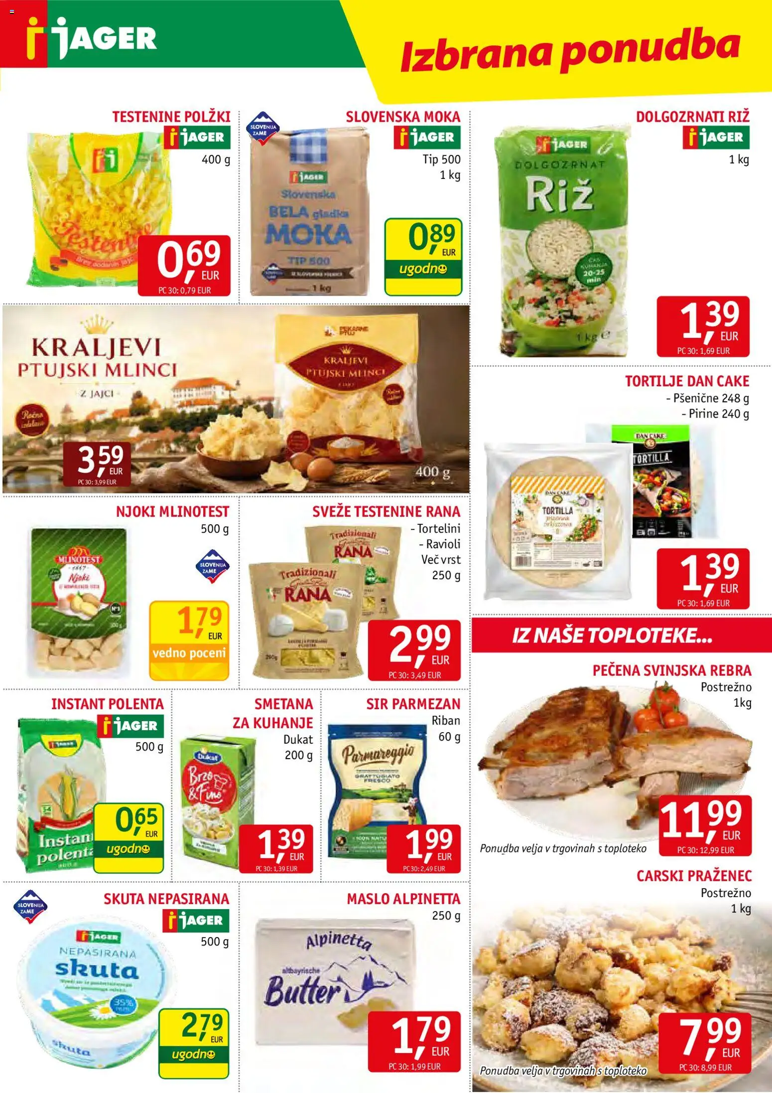 Novi Jager katalog ponudbe – veljaven od 27.05.2026 | Stran: 7 | Izdelki: Maslo, Testenine, Smetana, Skuta
