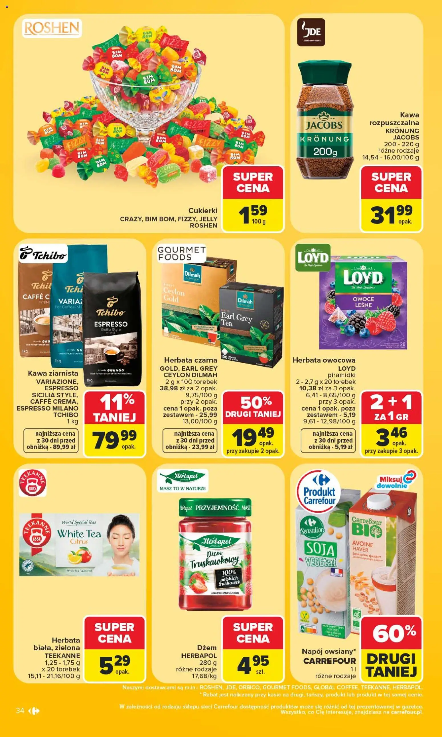 Carrefour gazetka od 29.06.2026 | Strona: 36 | Produkty: Kawa jacobs, Kawa ziarnista, Tchibo, Owoce