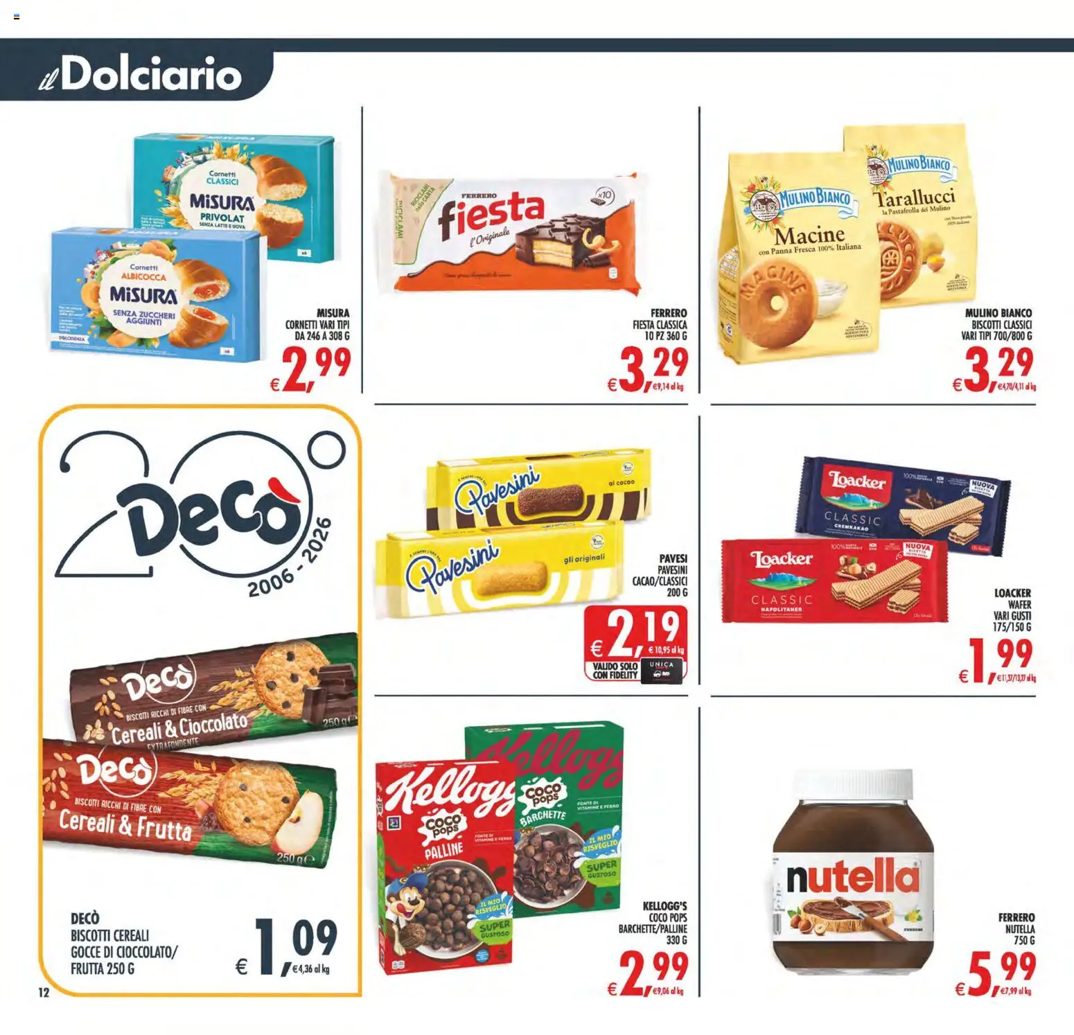 Volantino Decò del 23/10/2026 | Pagina: 12 | Prodotti: Panna, Biscotti, Latte, Cacao