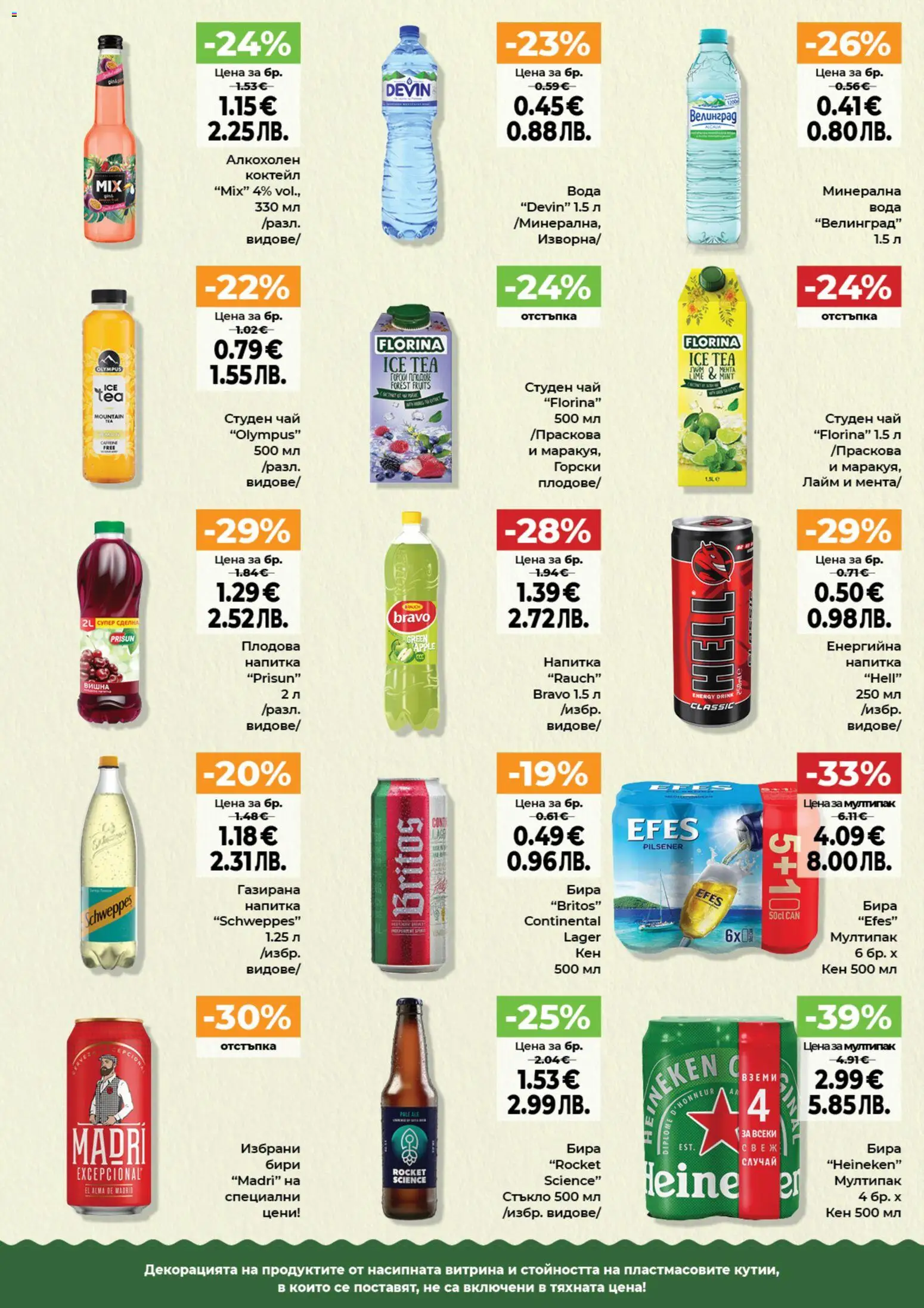 {H1} | Страница: 8 | Продукти: Вода, Енергийна напитка, Студен чай, Напитка