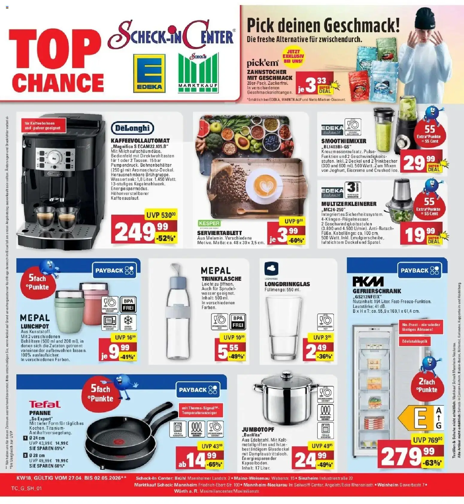 Edeka prospekt Wörth Am Rhein	 – gültig ab 27.04.2026 | Seite: 76 | Produkte: Gefrierschrank, Box, Eiscreme, Kaffeevollautomat