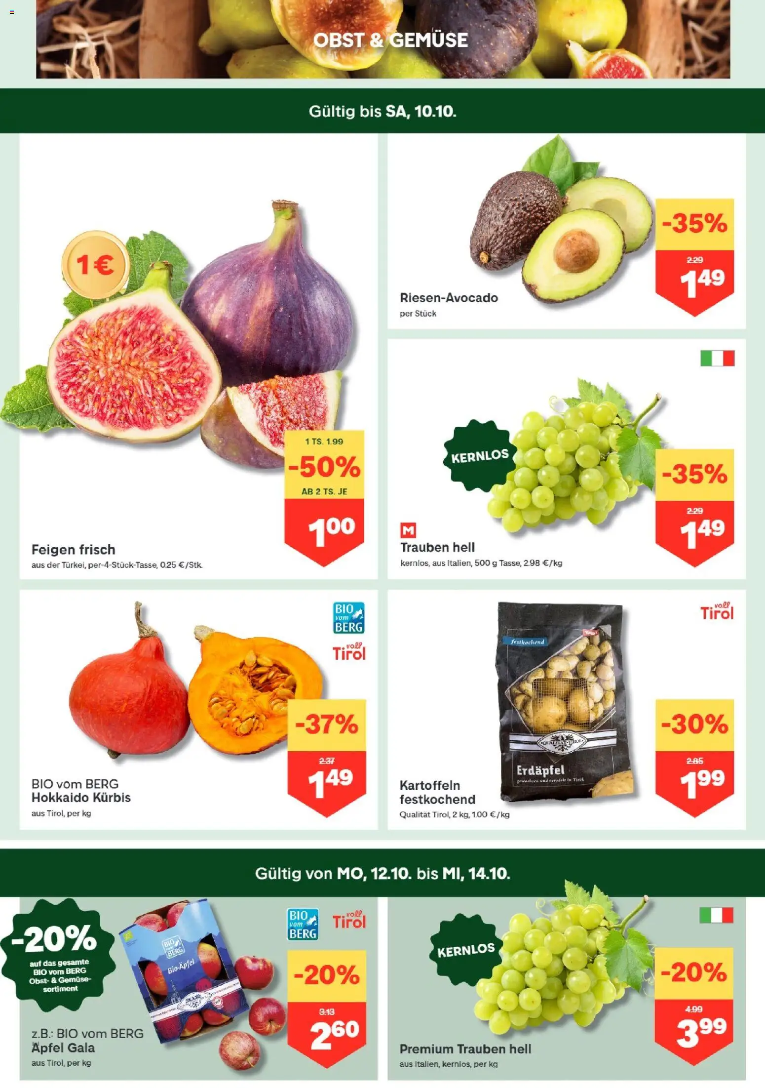 MPREIS Dellach im Drautal gültig ab 08.10.2026 | Seite: 2 | Produkte: Gemüse, Obst, Kürbis, Feigen