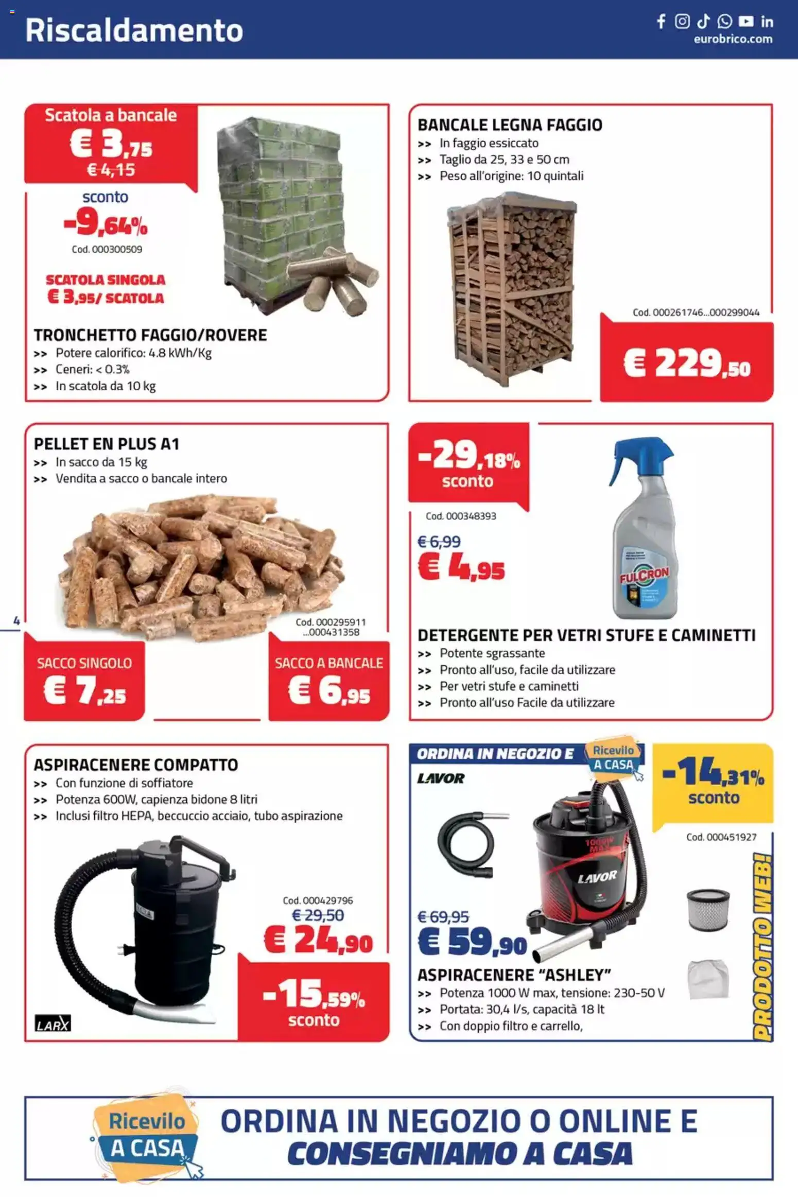 Volantino Eurobrico del 10/09/2026 | Pagina: 4 | Prodotti: Taglio, Tubo, Aspiracenere, Scatola