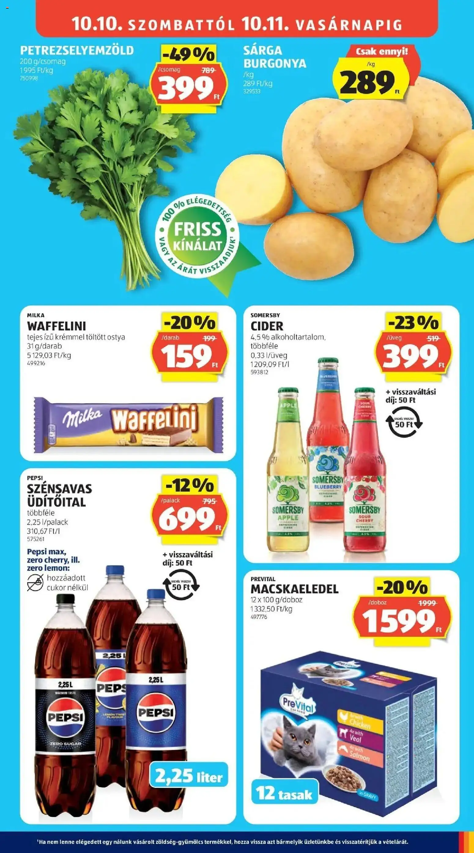 Aldi aktuális akciós újság - 2026.10.03. -tól/töl > akció, lapozható szórólap 🛍️ | Oldal: 27 | Termékek: Üdítőital, Burgonya, Pepsi, Waffle