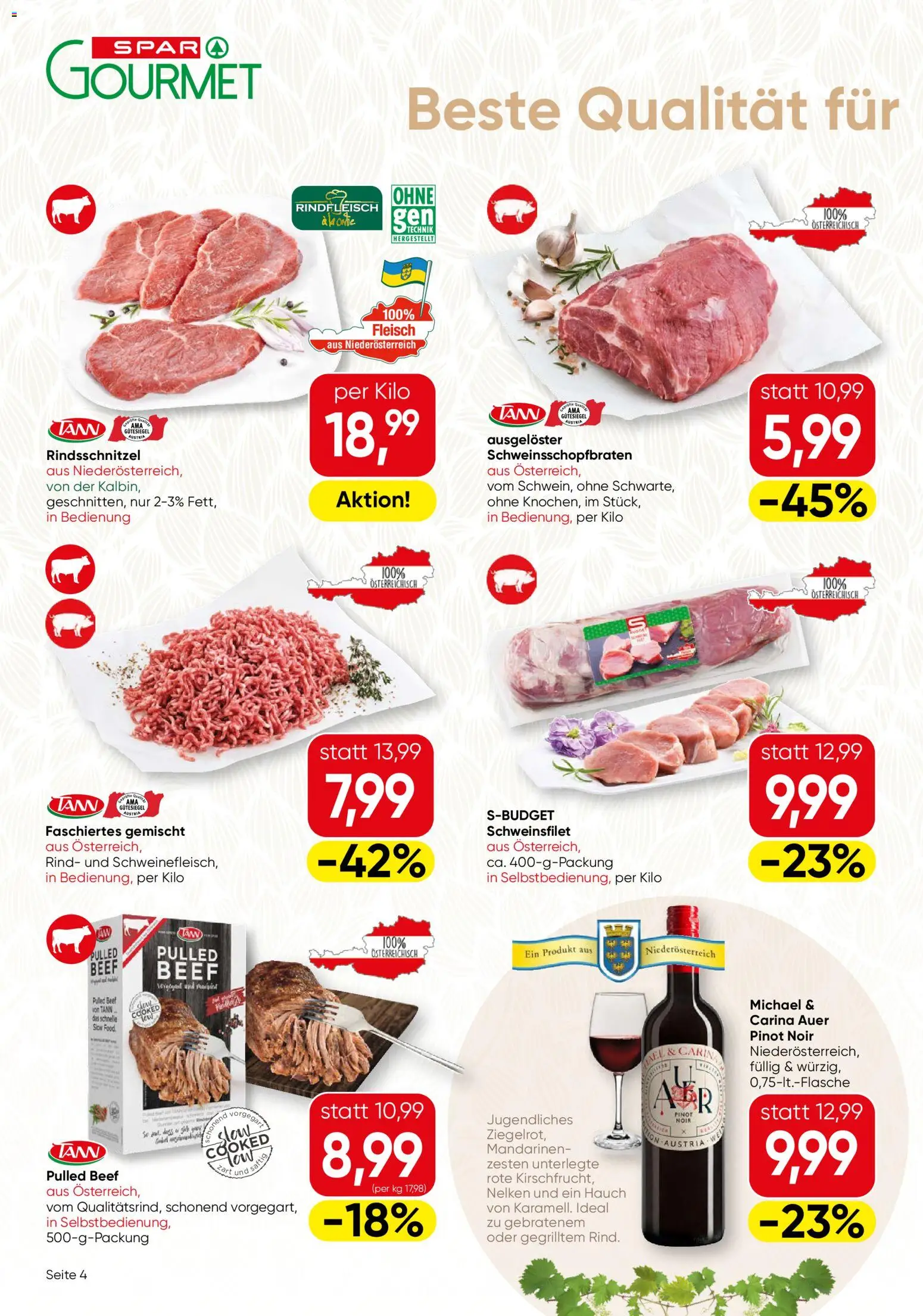 SPAR Gourmet Flugblatt gültig ab 22.10.2026 | Seite: 4 | Produkte: Mandarinen, Rindfleisch