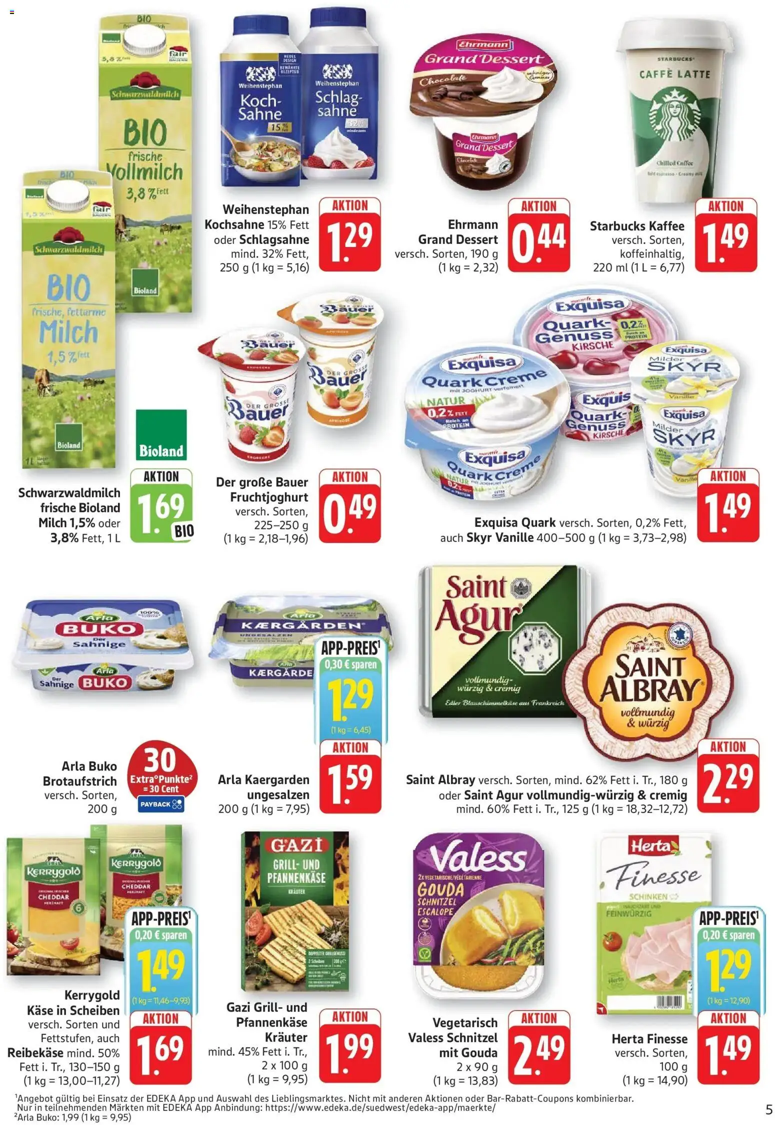 Edeka Prospekt Altrip (ab 10.08.2026) » Angebote Online | Seite: 5 | Produkte: Grill, Käse, Arla buko, Sahne
