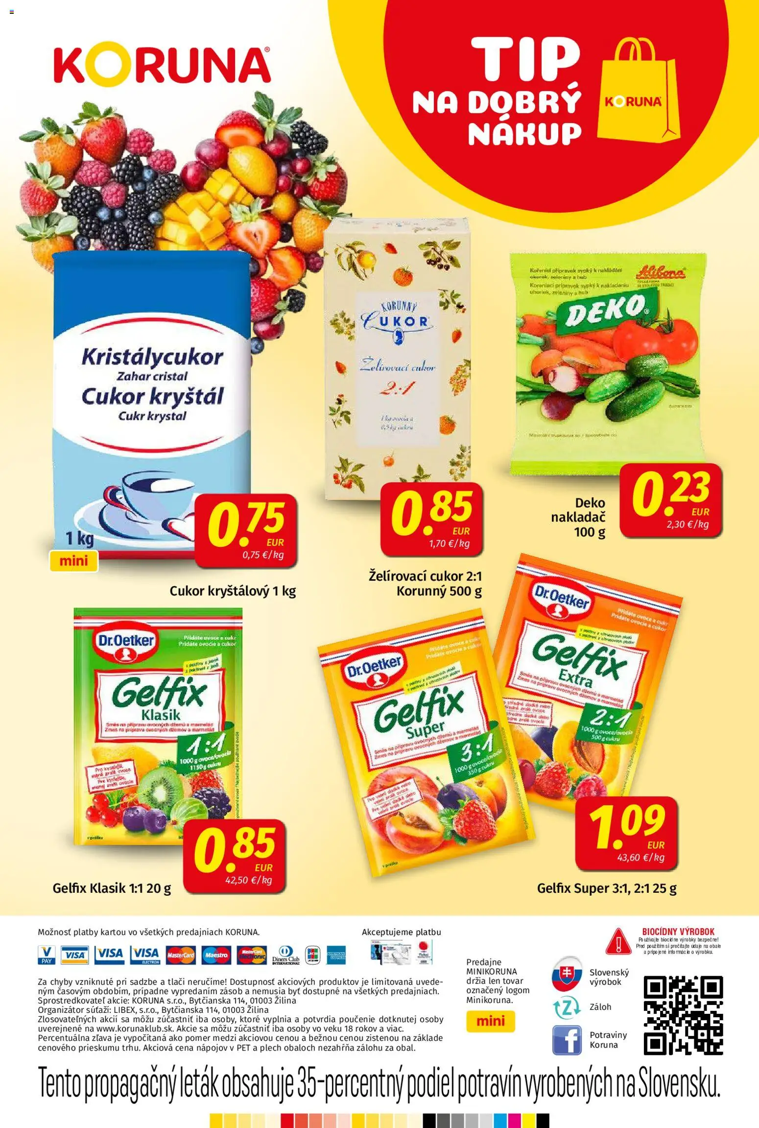 Nové Koruna akcie – leták je platný od 05.06.2026 | Strana: 24 | Produkty: Cukor, Ovocie