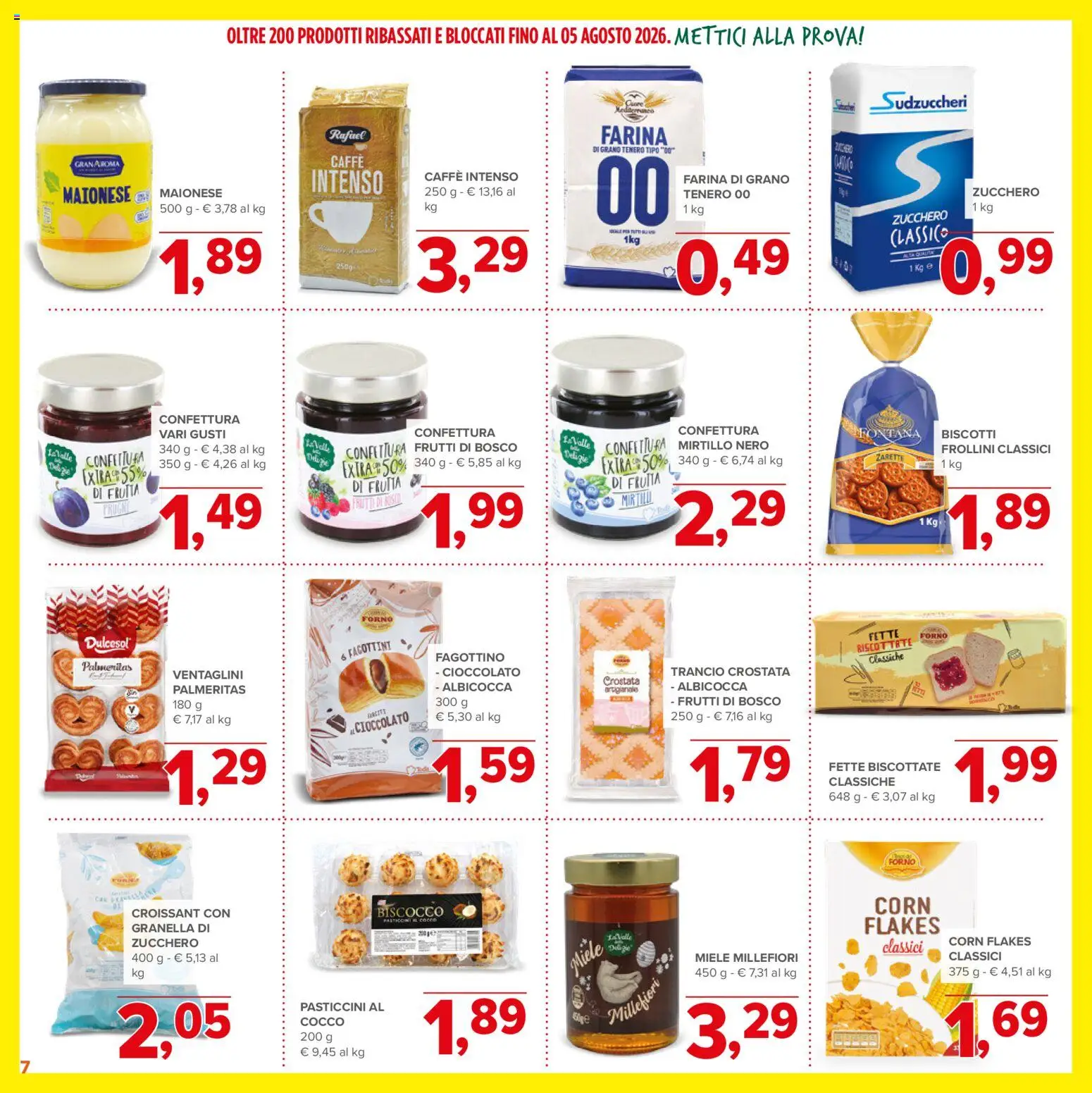 Volantino Todis del 11/06/2026 | Pagina: 7 | Prodotti: Farina, Cocco, Fette biscottate, Miele