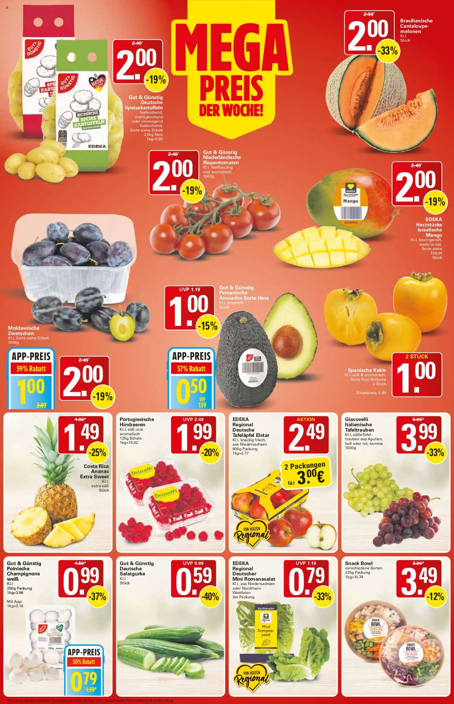 WEZ Prospekt – gültig ab 28.09.2026 | Seite: 2 | Produkte: Trauben, Ananas, Champignons, Mango