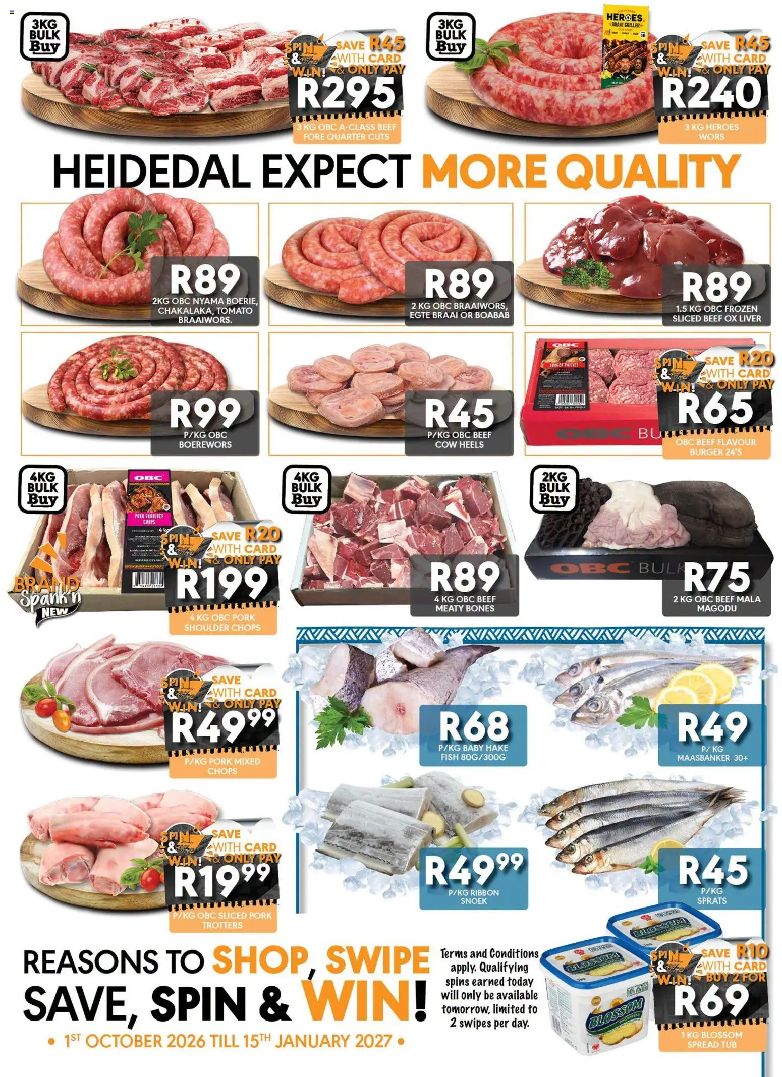 New OBC catalogue – valid from 24/09/2026 | Page: 3 | Products: Liver, Boerewors, Beef, Griller