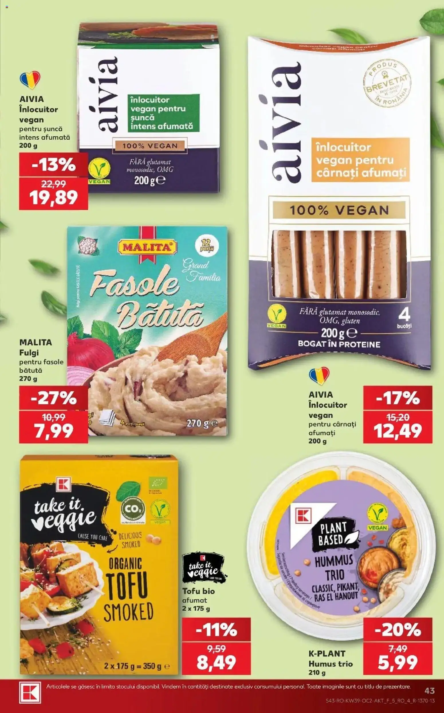Kaufland Codlea 23.09.2026 - Revista si Oferta | Pagină: 43 | Produse: Bio, Proteine, Humus, Cârnați