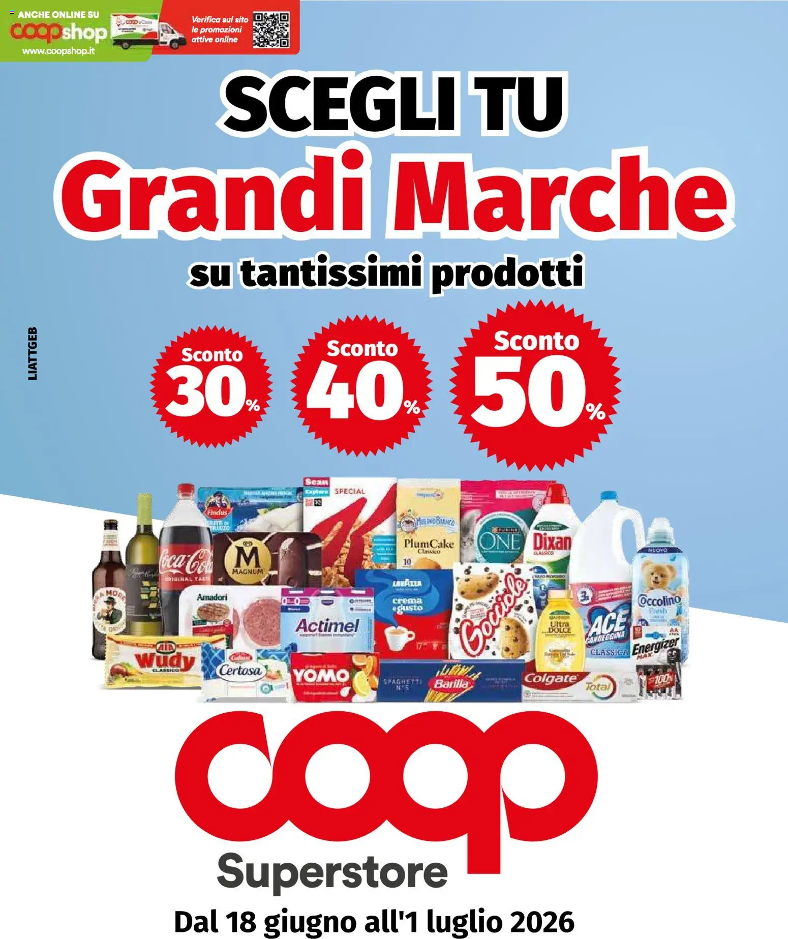 Volantino COOP del 18.06.2026 | Pagina: 1 | Prodotti: Crema, Candeggina, Plumcake, Coca Cola