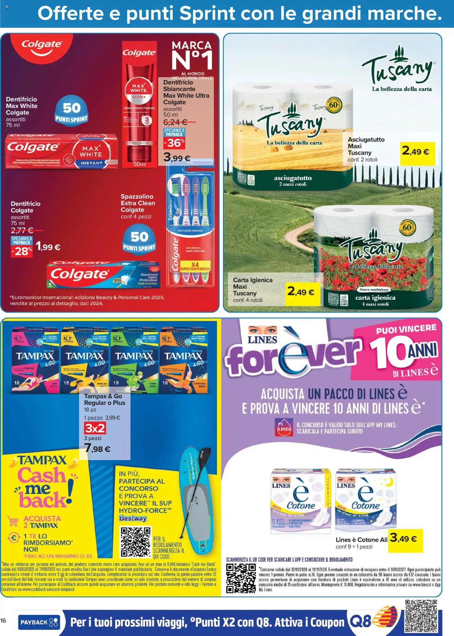 Volantino Carrefour del 06/08/2026 | Pagina: 16 | Prodotti: Caro, Dentifricio, Tè, Asciugatutto