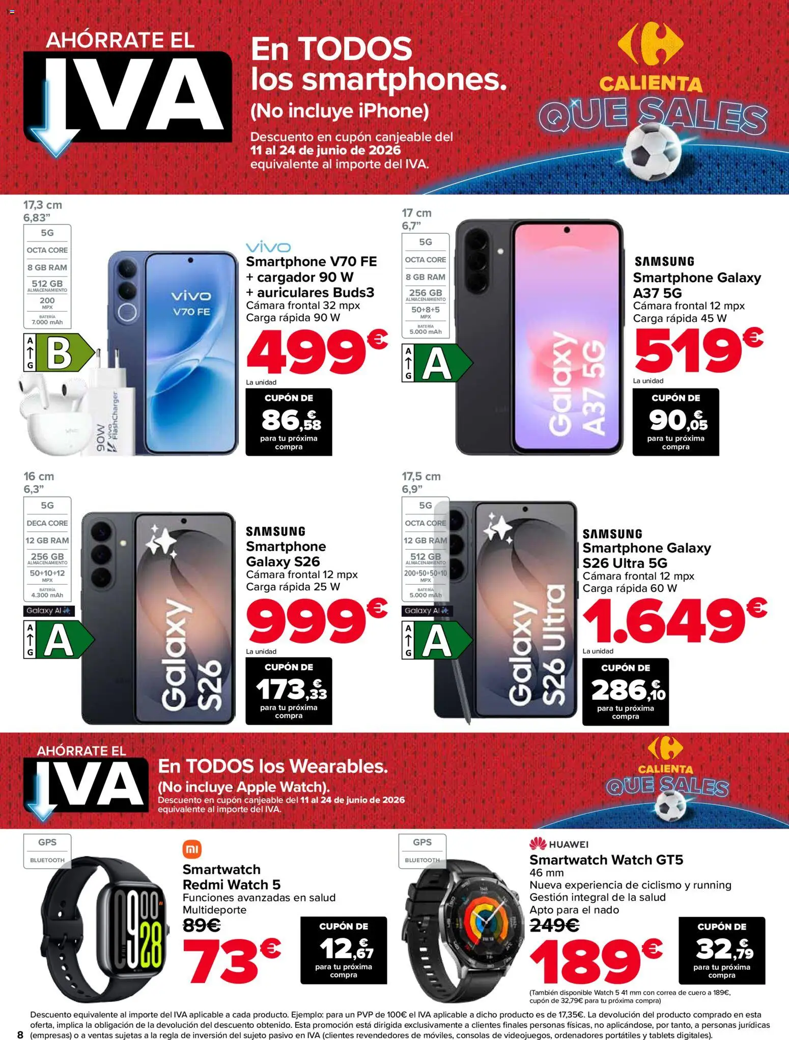 Carrefour folleto │ válido desde el 01.06.2026 | Página: 8 | Productos: Apple, Iphone, Auriculares, Batería