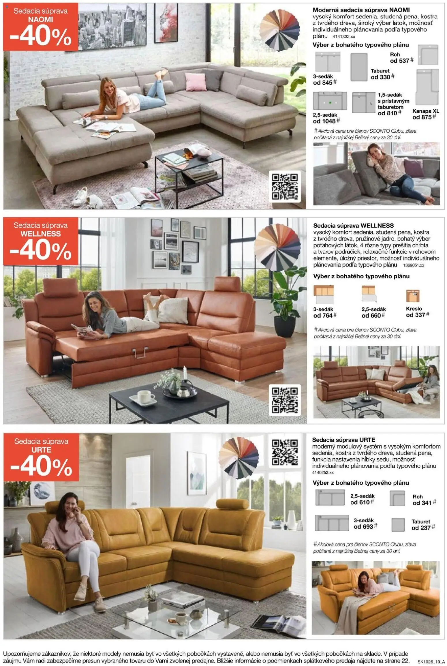 Nové Sconto nábytok akcie – leták je platný od 05.08.2026 | Strana: 10 | Produkty: Sedacia súprava, Taburet, Kreslo