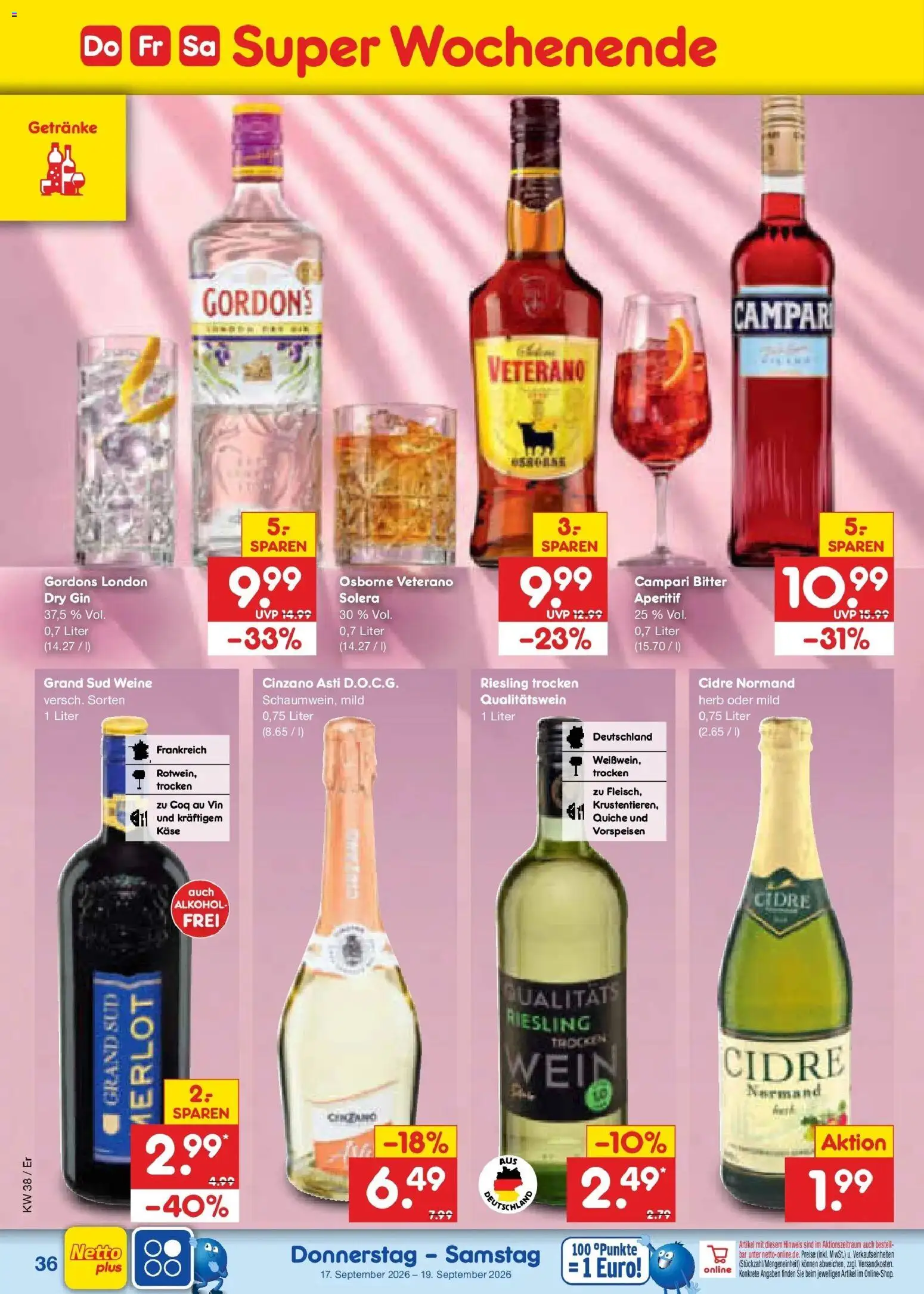 Netto Marken-Discount Prospekt Naumburg – gültig ab 14.09.2026 | Seite: 50 | Produkte: Osborne, Käse, Grand sud, Gin