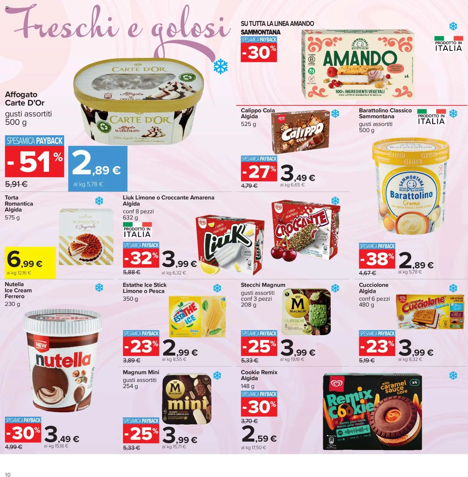 Volantino Carrefour del 24/07/2026 | Pagina: 10 | Prodotti: Cioccolato, Nocciole, Nutella, Amarena